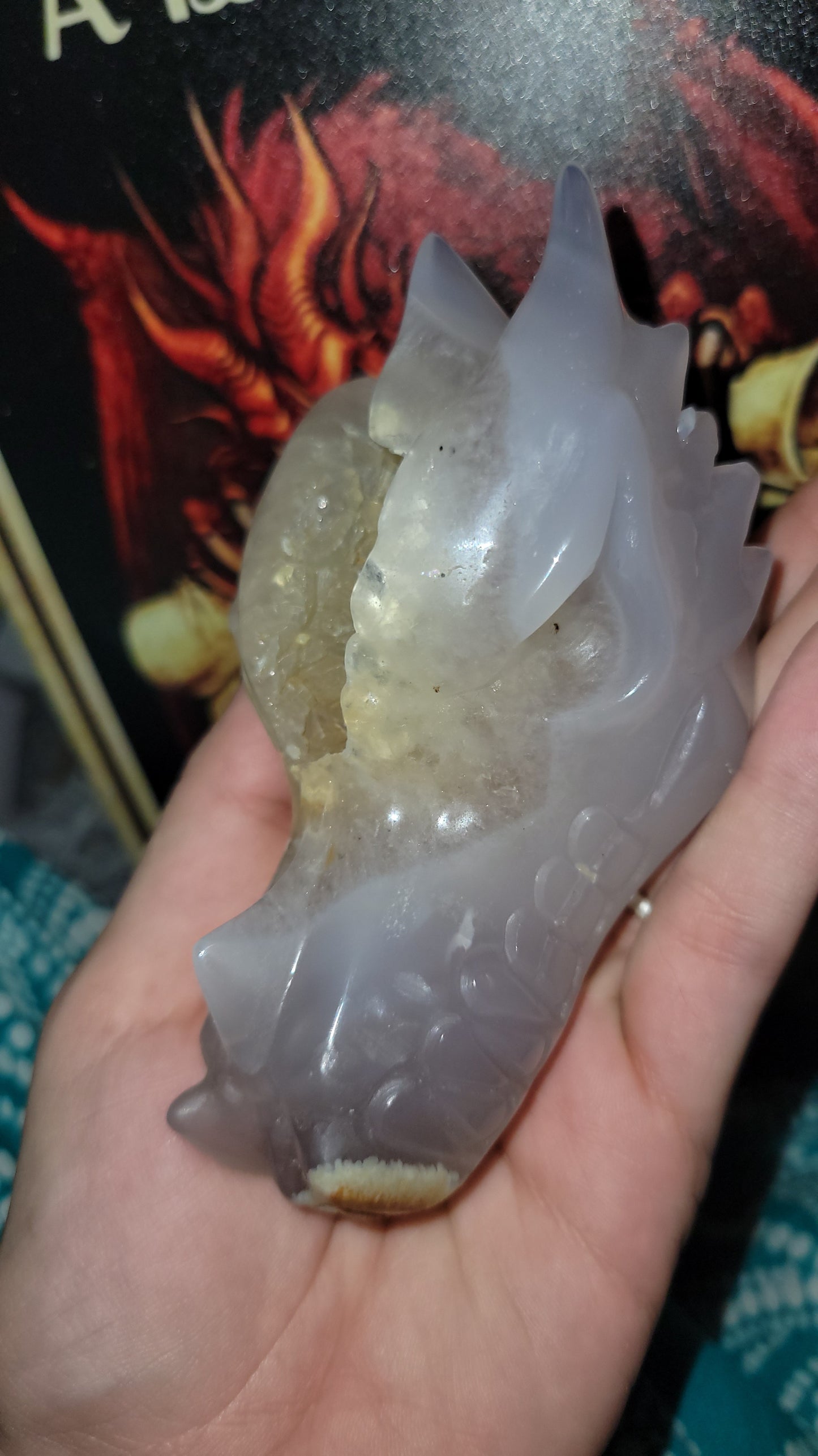 Crystal gate dragon head - pocket full of Chucky drusy