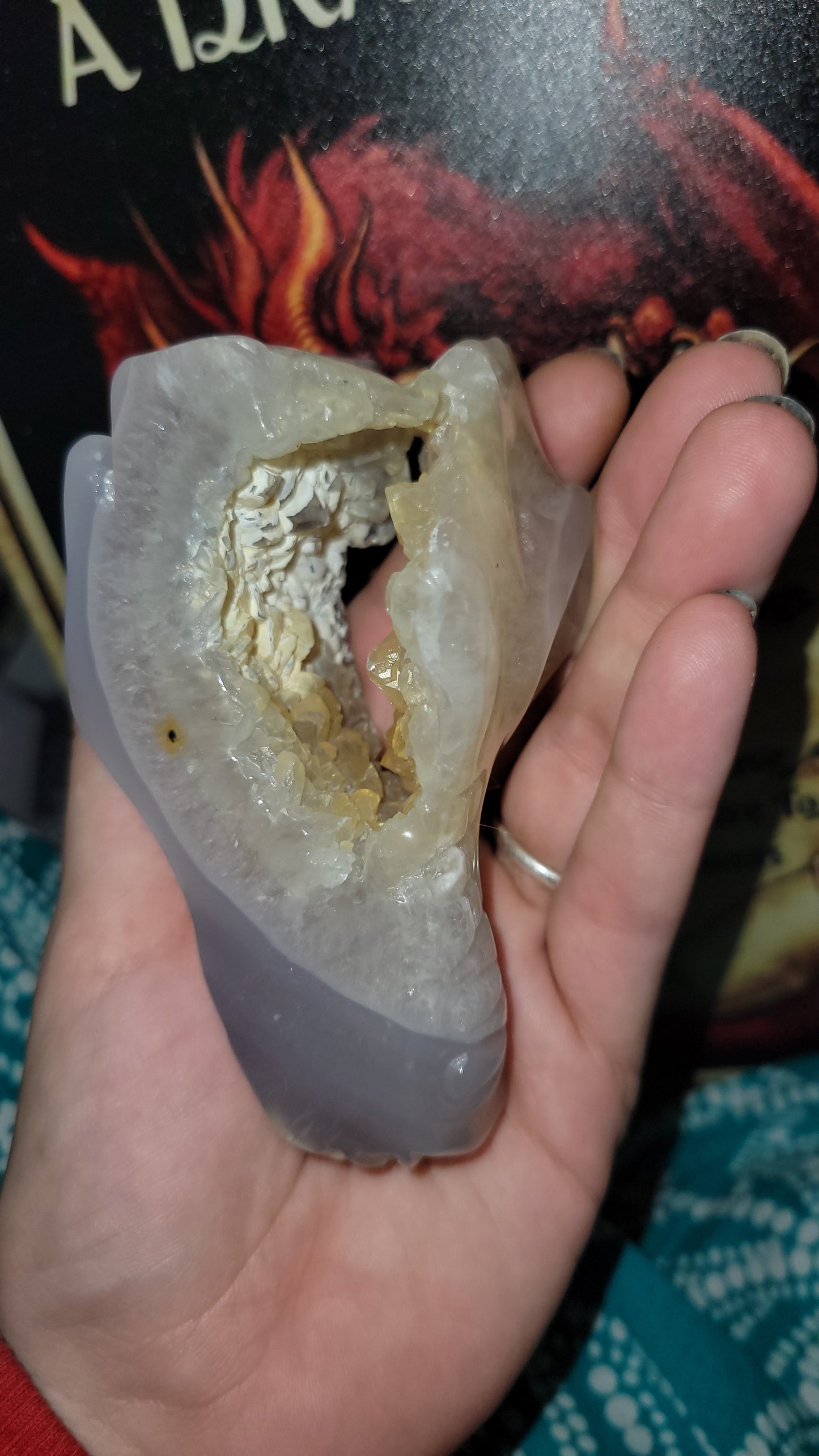 Crystal gate dragon head - pocket full of Chucky drusy