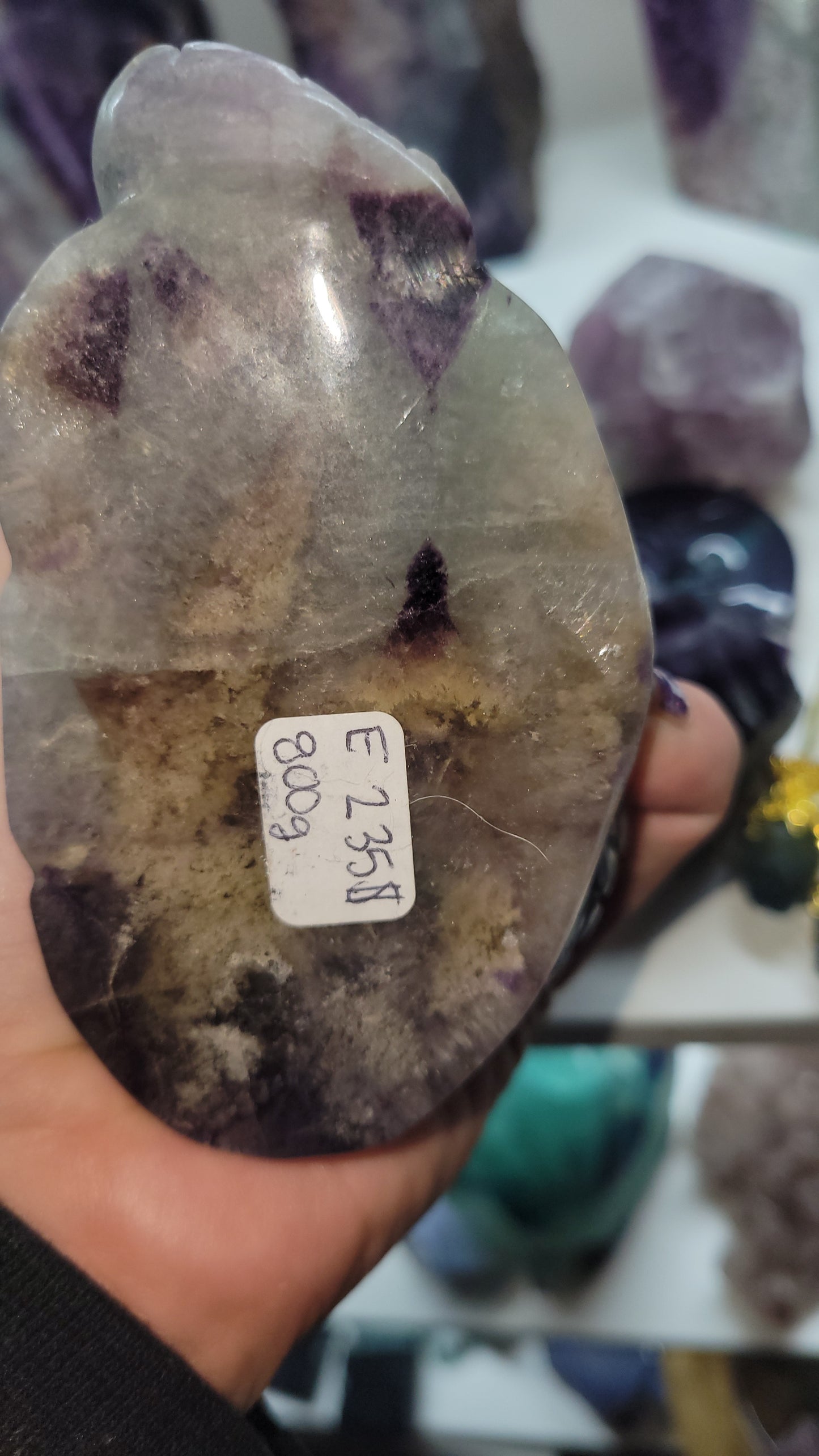 Beautiful fluorite crystal Cobra snake hand carved