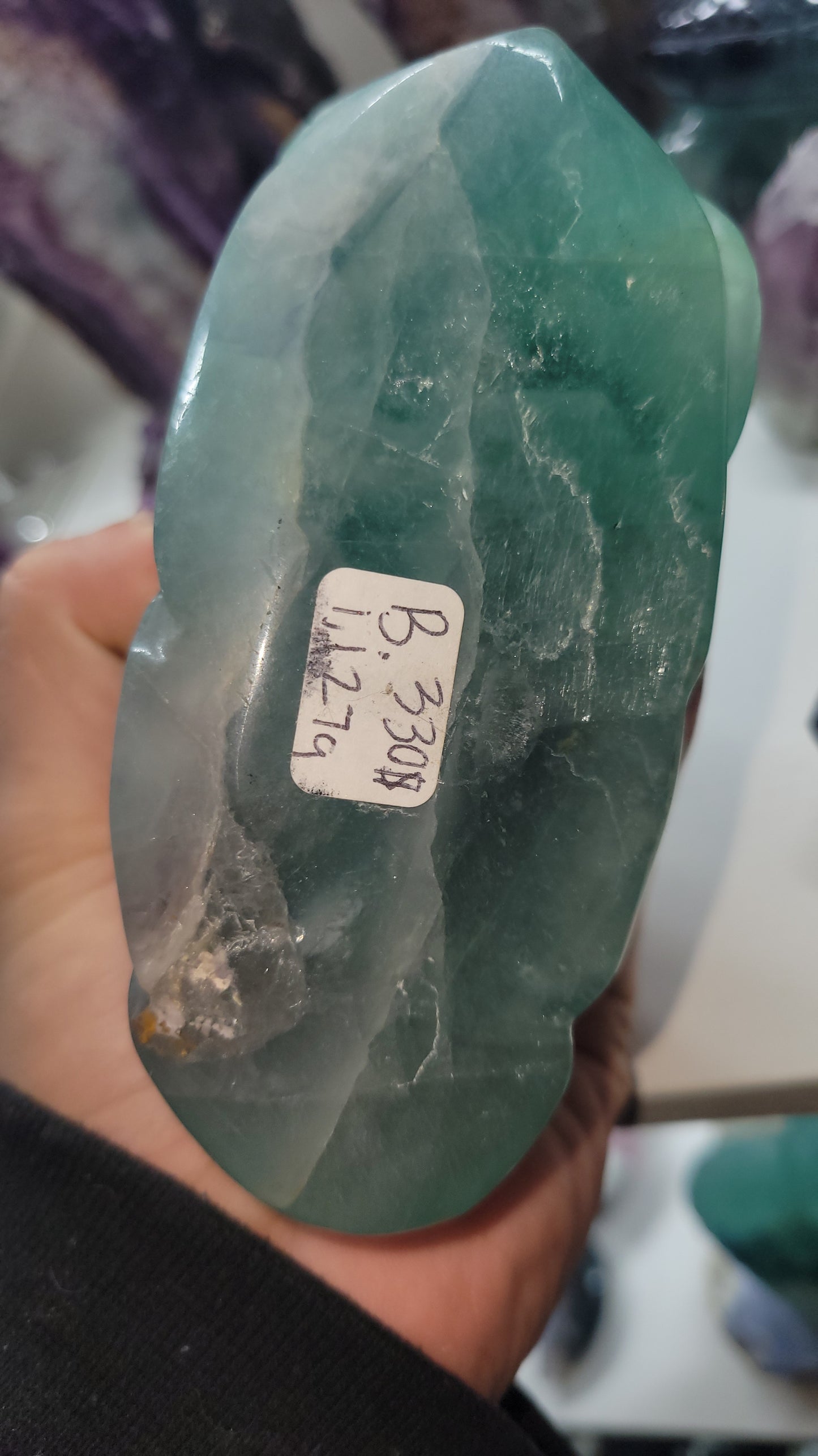 Beautiful fluorite crystal Cobra snake hand carved