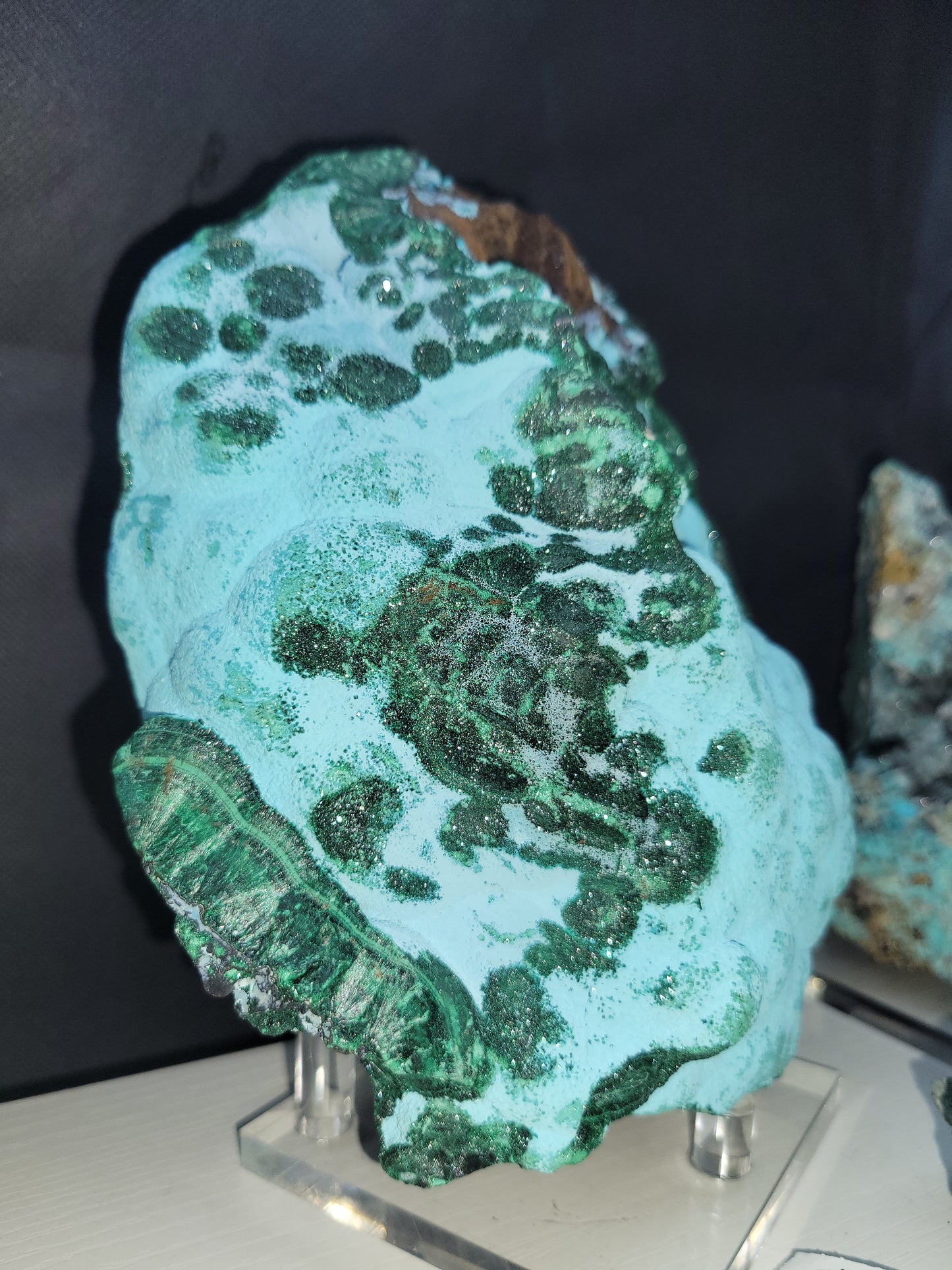 Chrysocolla and Malachite crystal museum piece