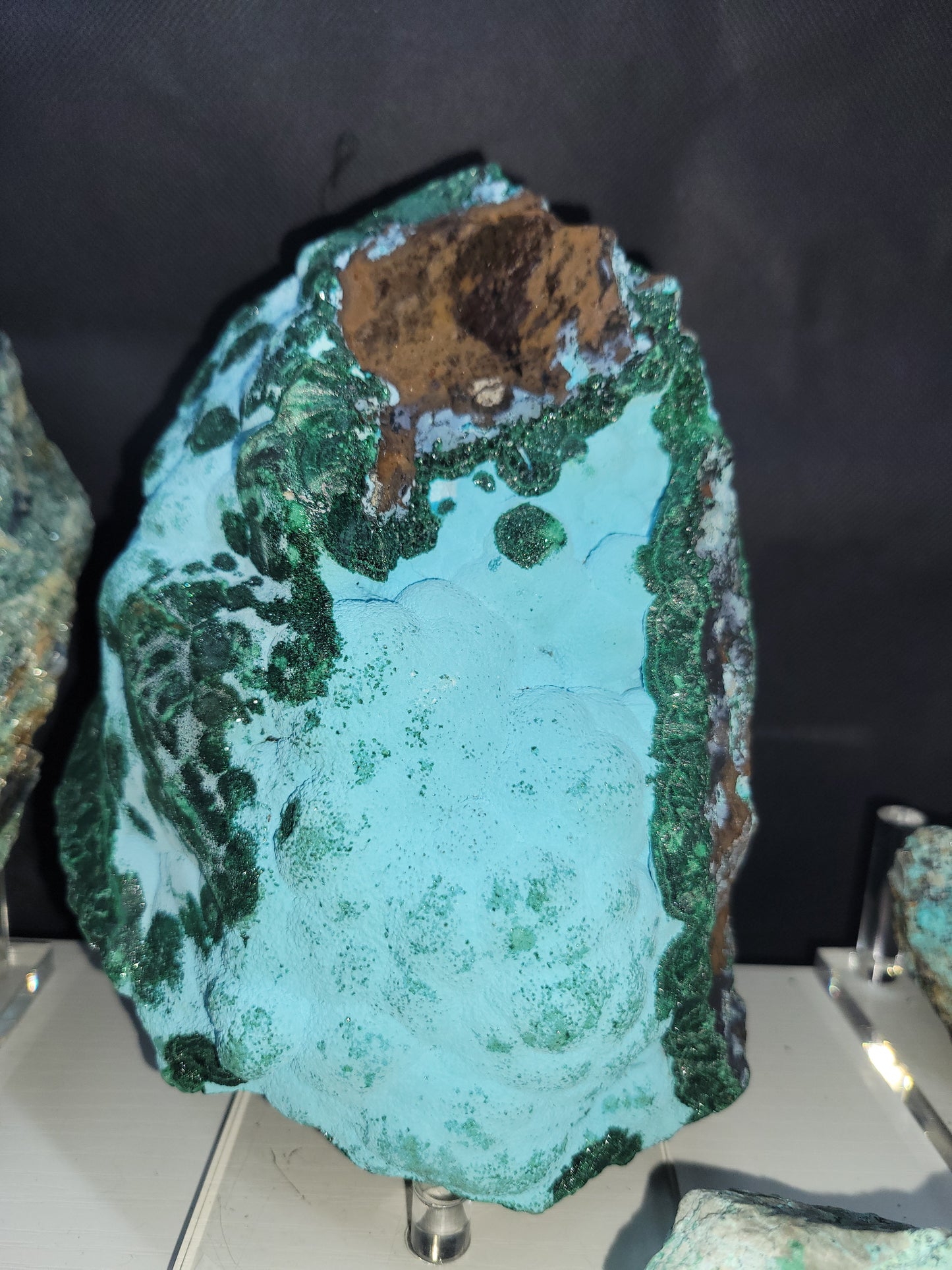 Chrysocolla and Malachite crystal museum piece