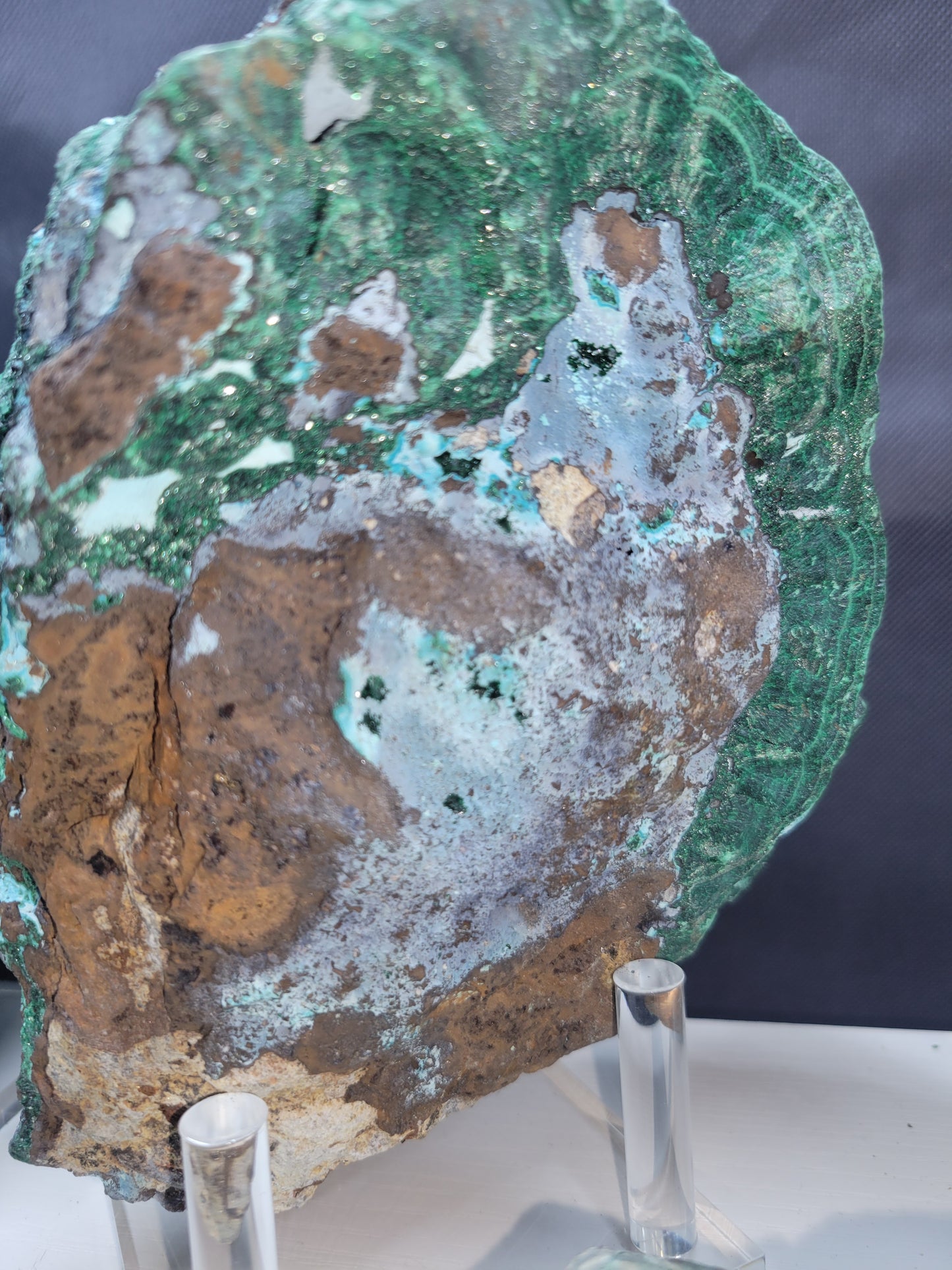 Chrysocolla and Malachite crystal museum piece