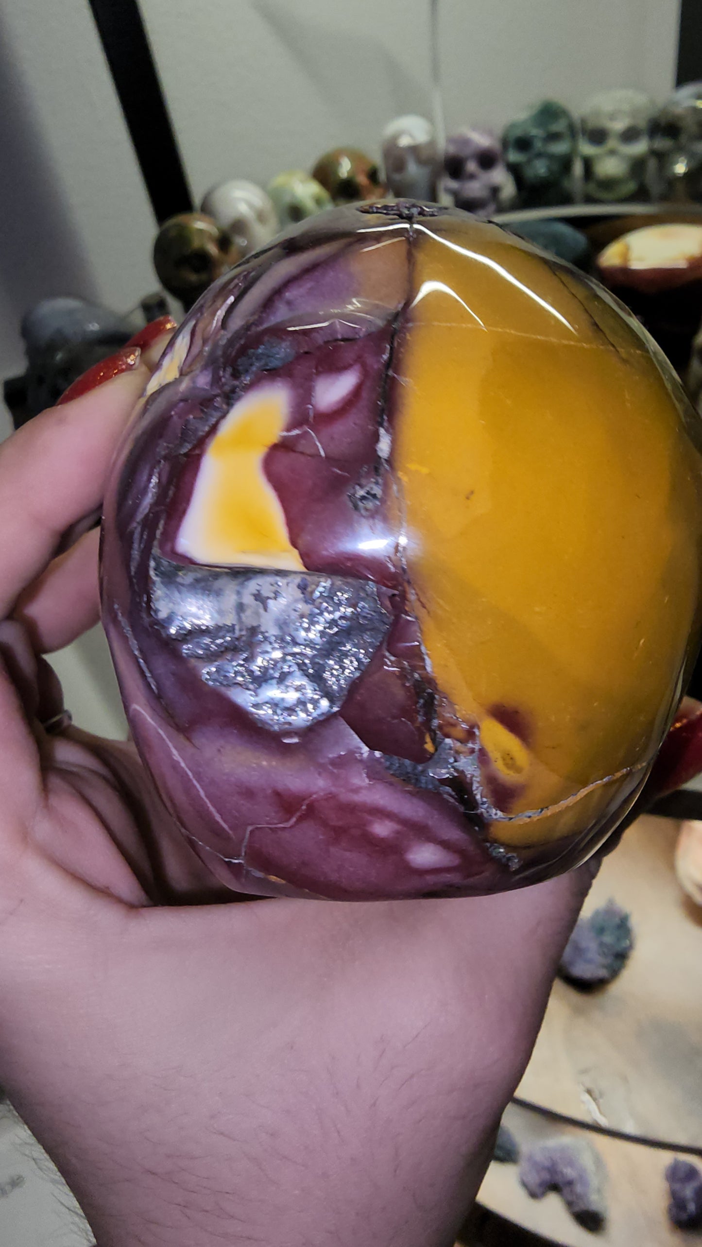 Mookaite Jasper crystal skull