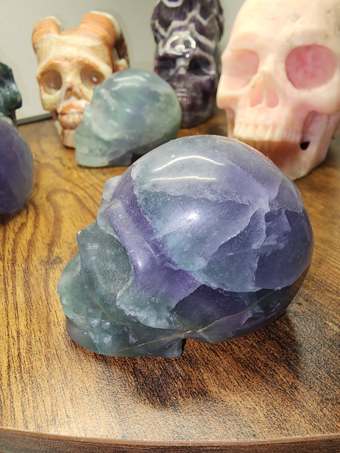 Fluorite crystal skulls