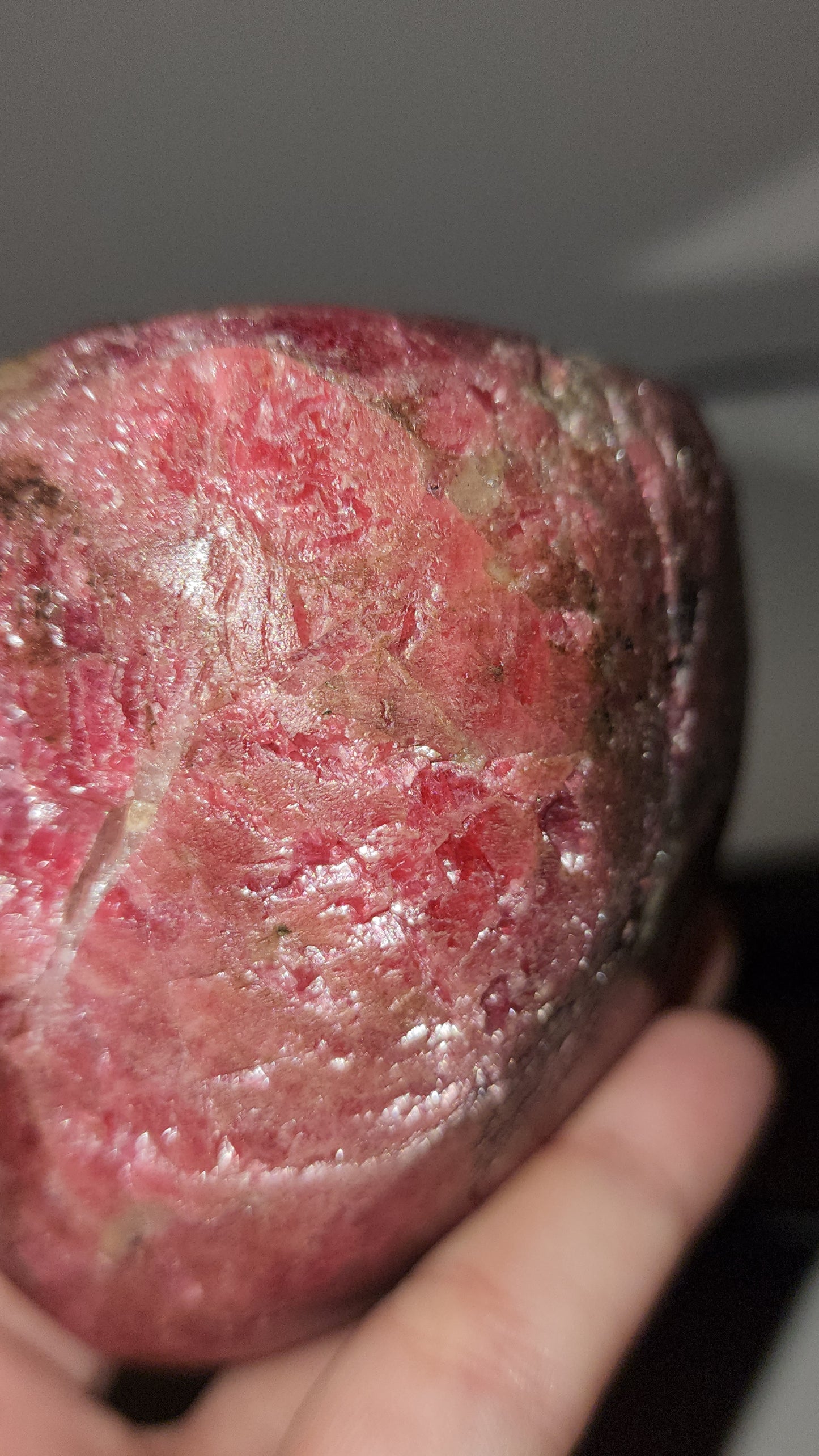 Pink rhodonite huge palm / freeform