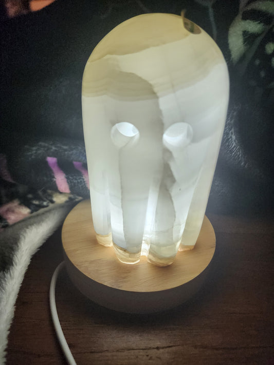 Onyx crystal ghost lamps from Mexico