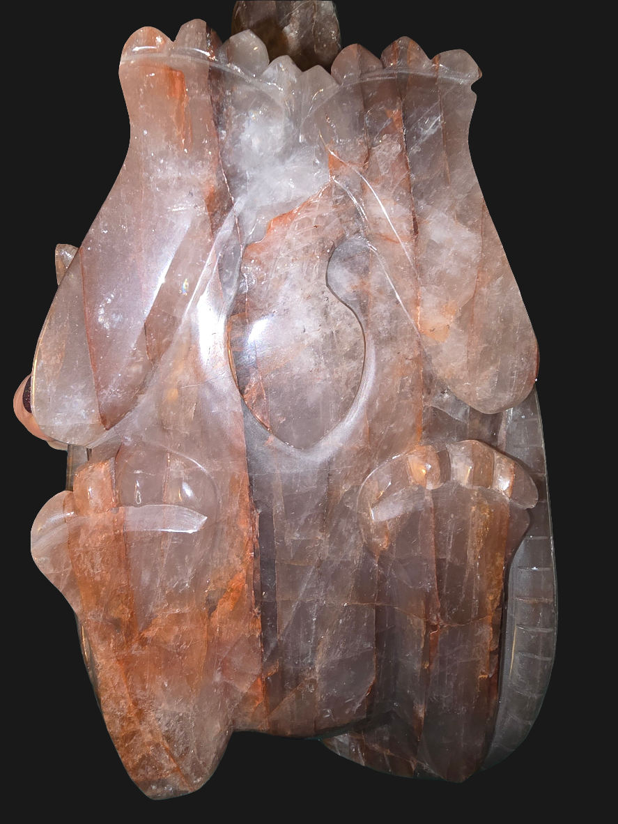 Full Red Dragon crystal carving (only one ever carved) fire quartz / hematite quartz