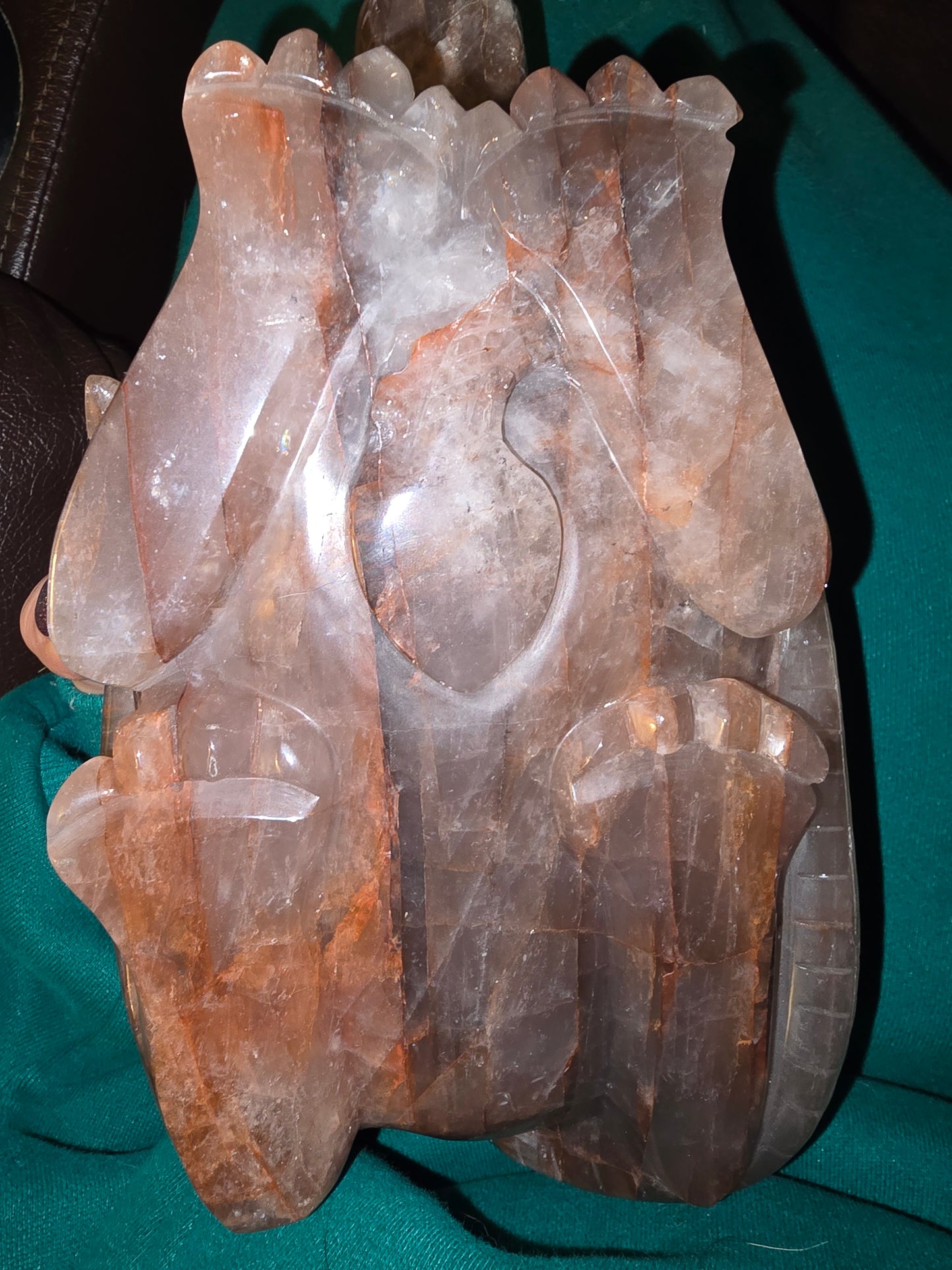 Full Red Dragon crystal carving (only one ever carved) fire quartz / hematite quartz