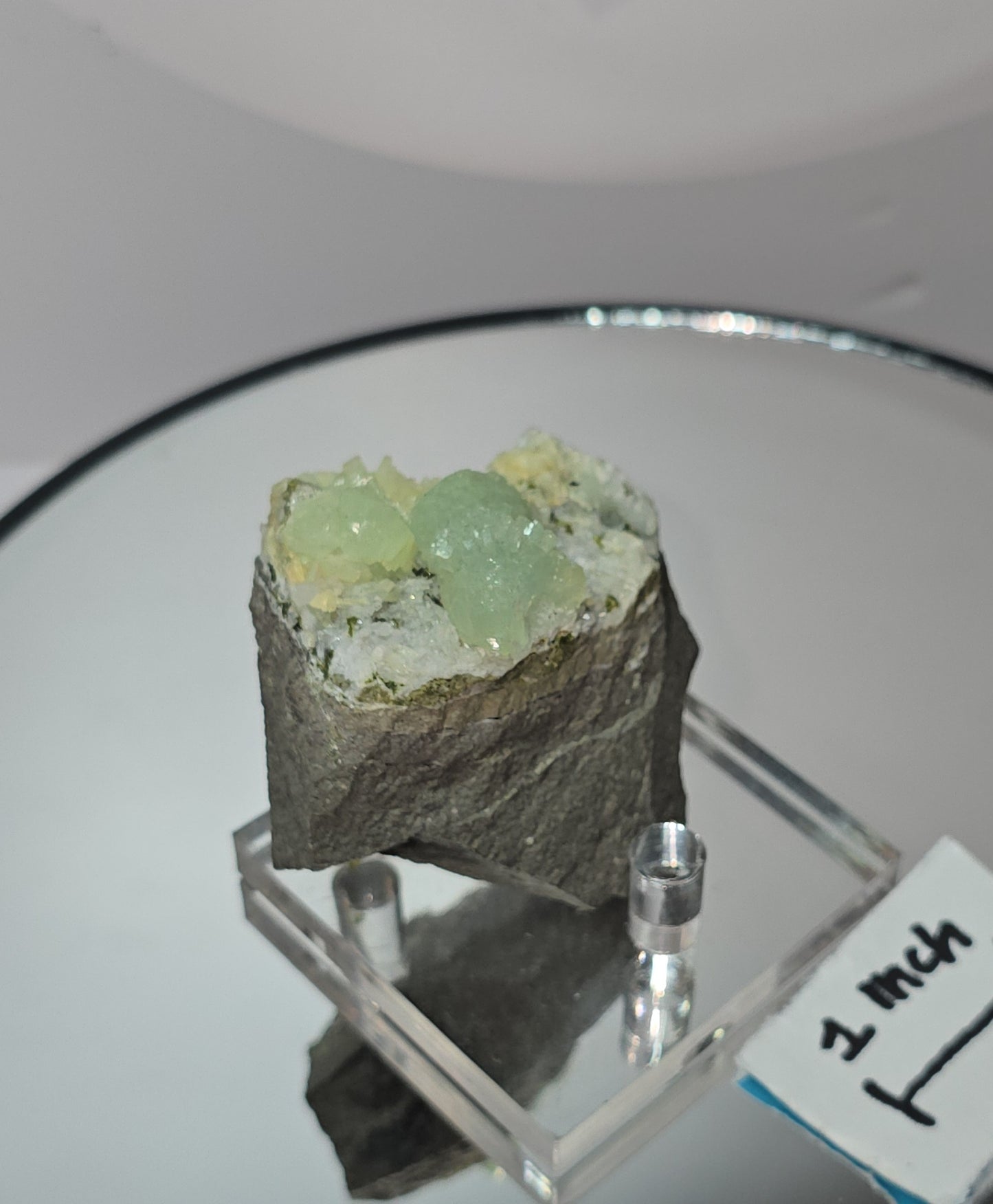 Prehnite with Calcite Specimen, From Gobobosebberge Mnt, Namibia