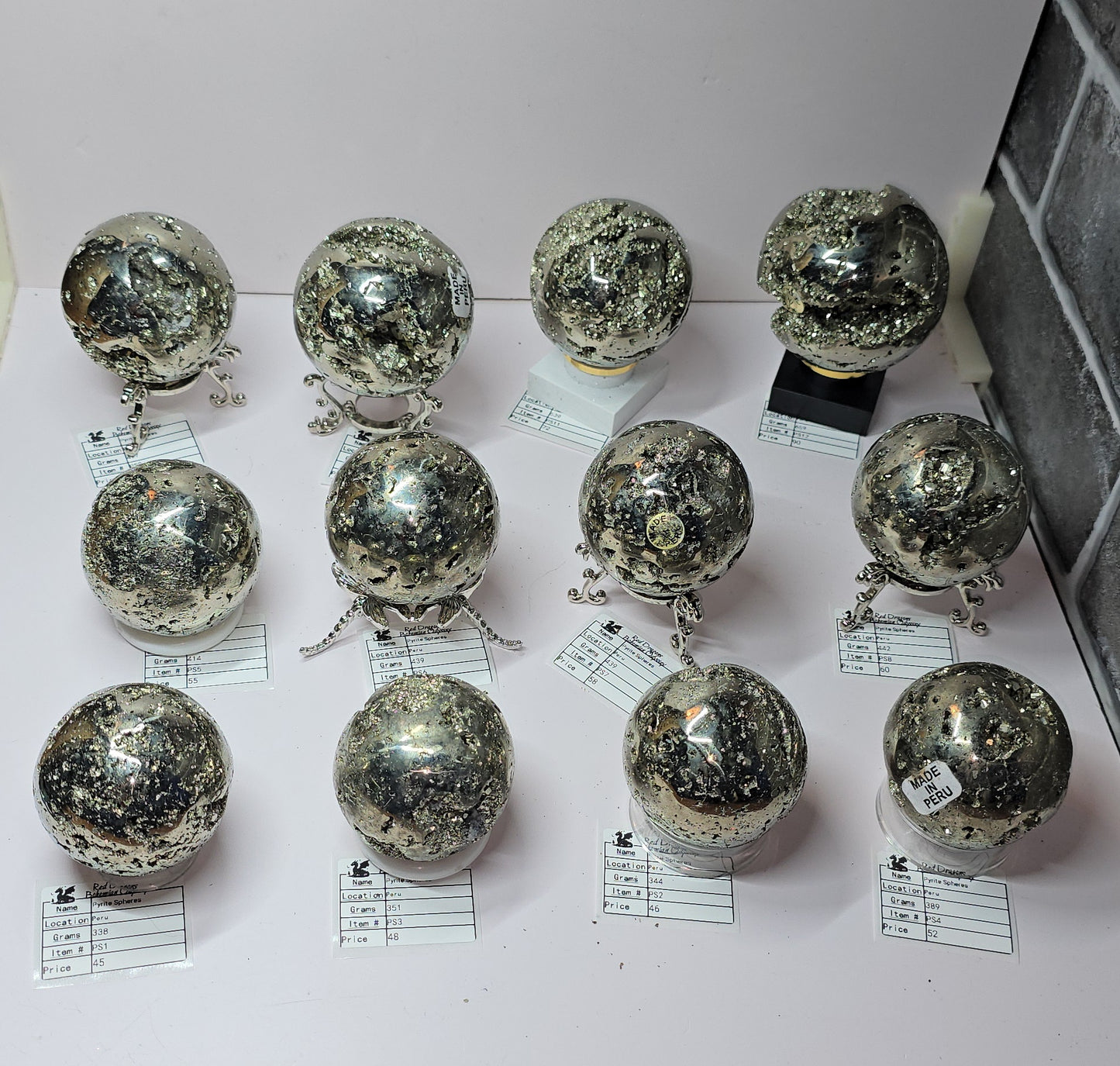 Pyrite spheres