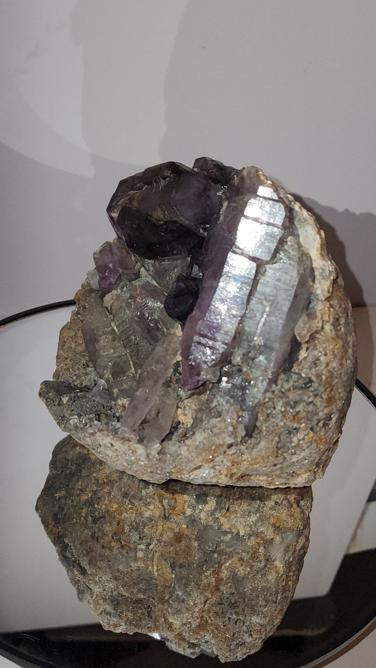 Rare Window Scepter Smoky Amethyst Still Intact Of Nodule / Geode Form Specime With Enydhro