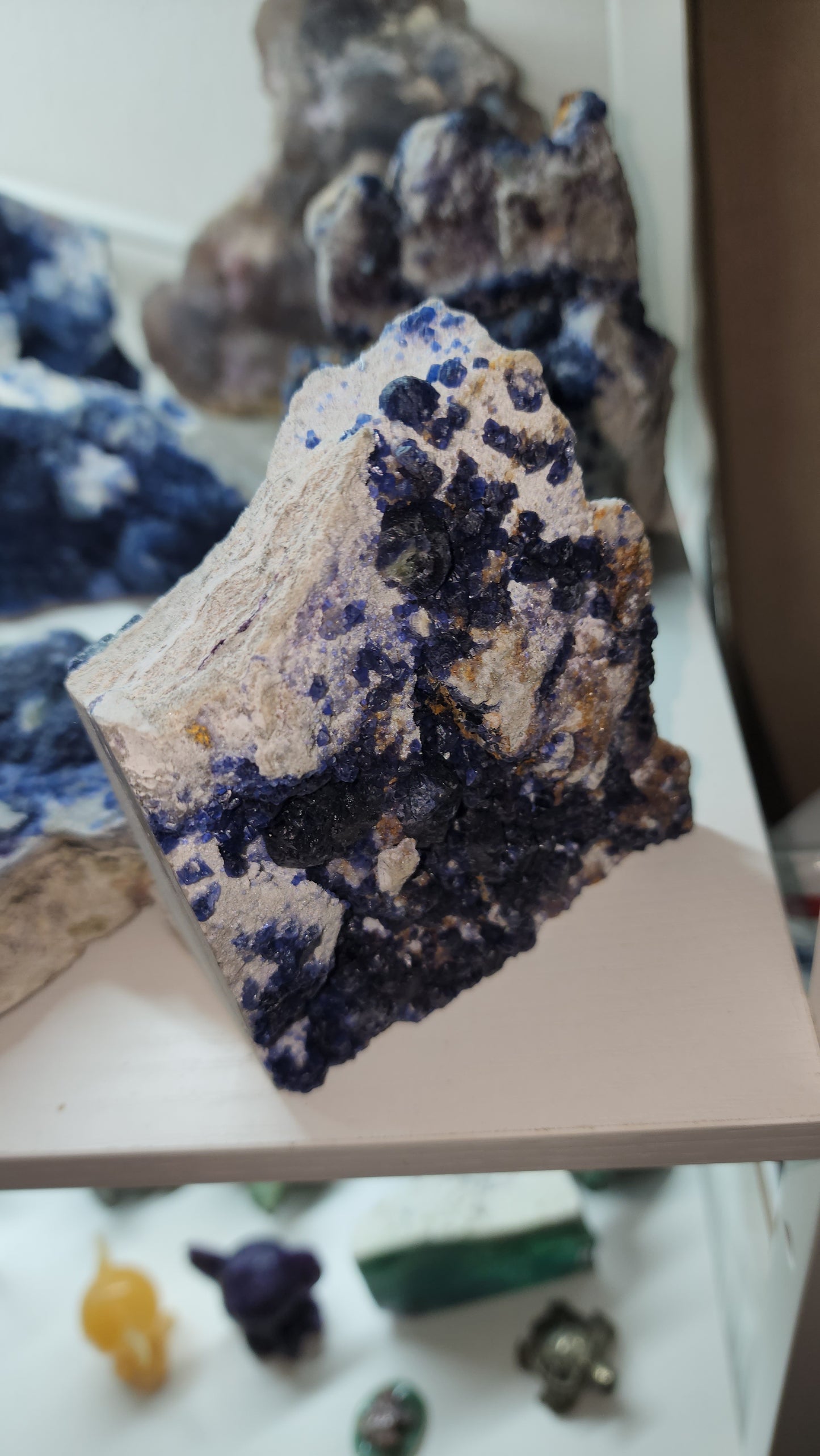 Colorful "blueberry" Fluorite on Quartz from Inner Mongolia China