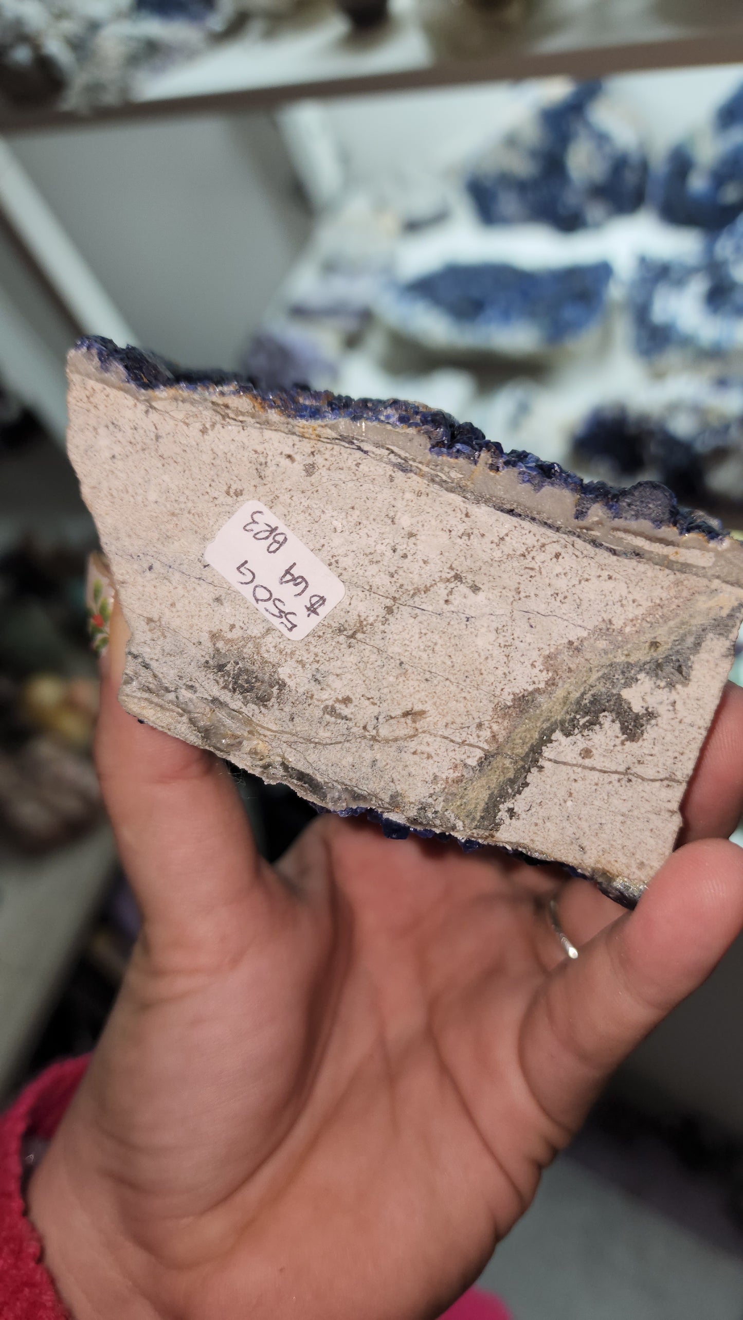 Colorful "blueberry" Fluorite on Quartz with iron