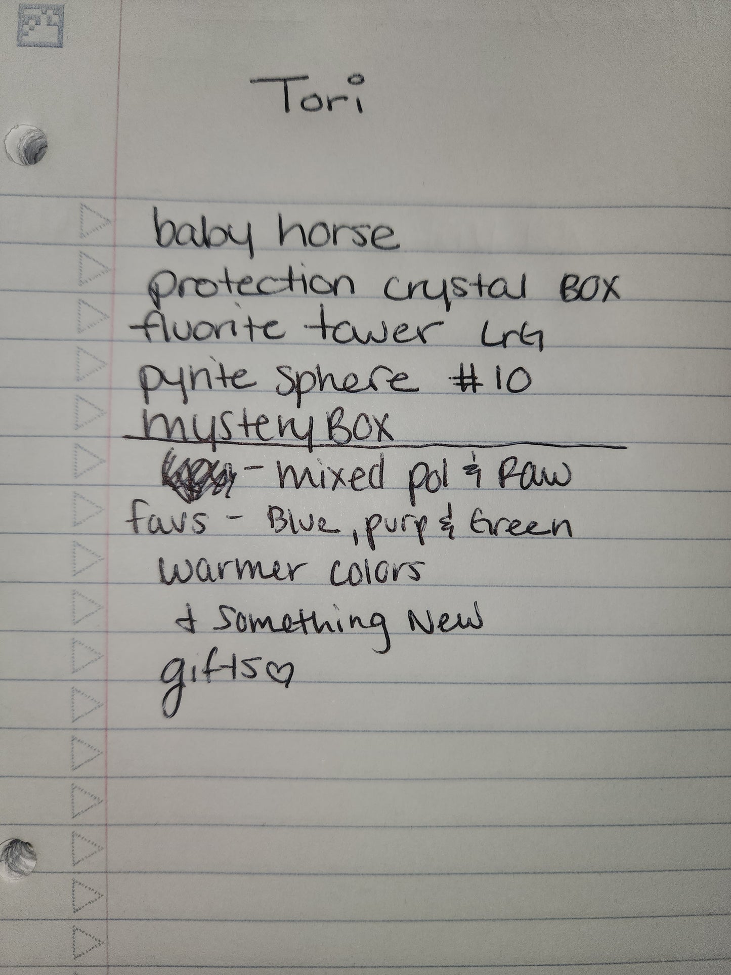 Special private shopping order