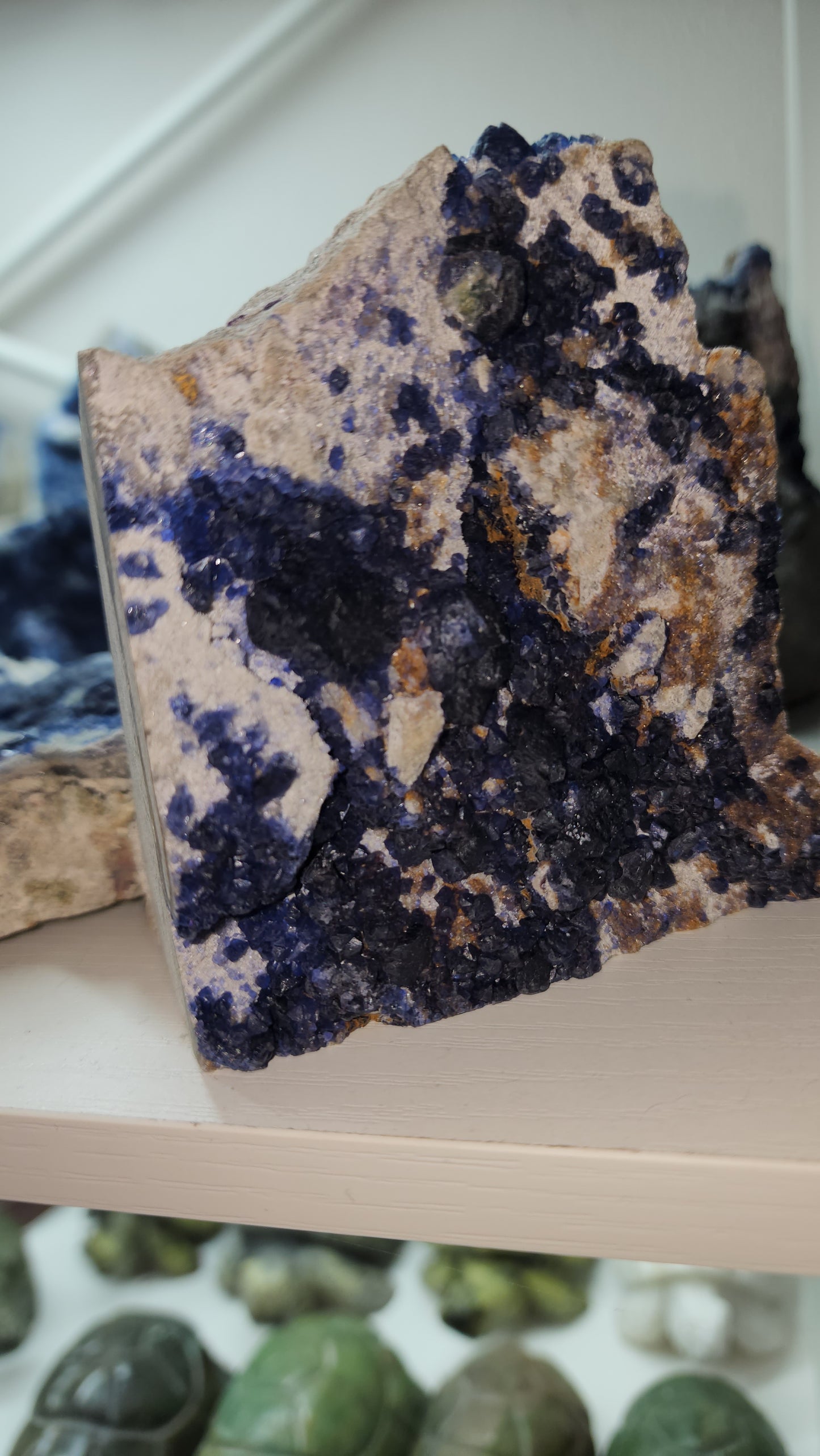 Colorful "blueberry" Fluorite on Quartz from Inner Mongolia China