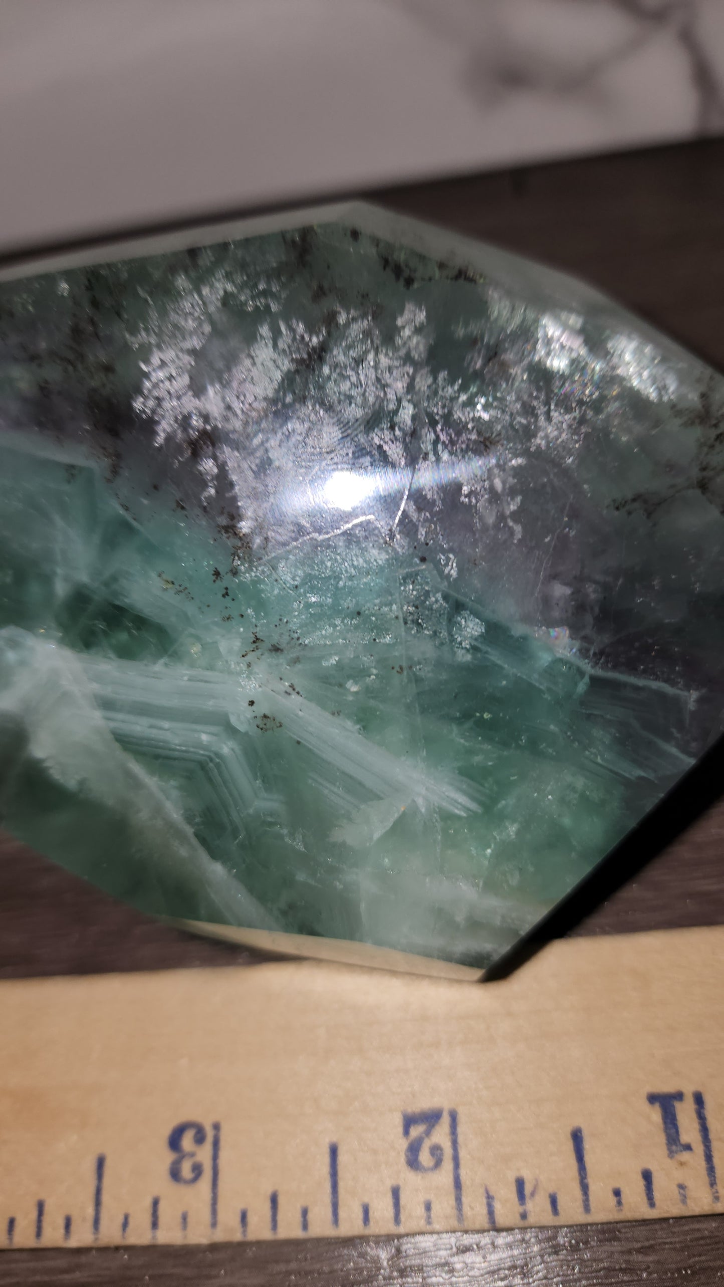 Dendritic fluorite with rainbows large