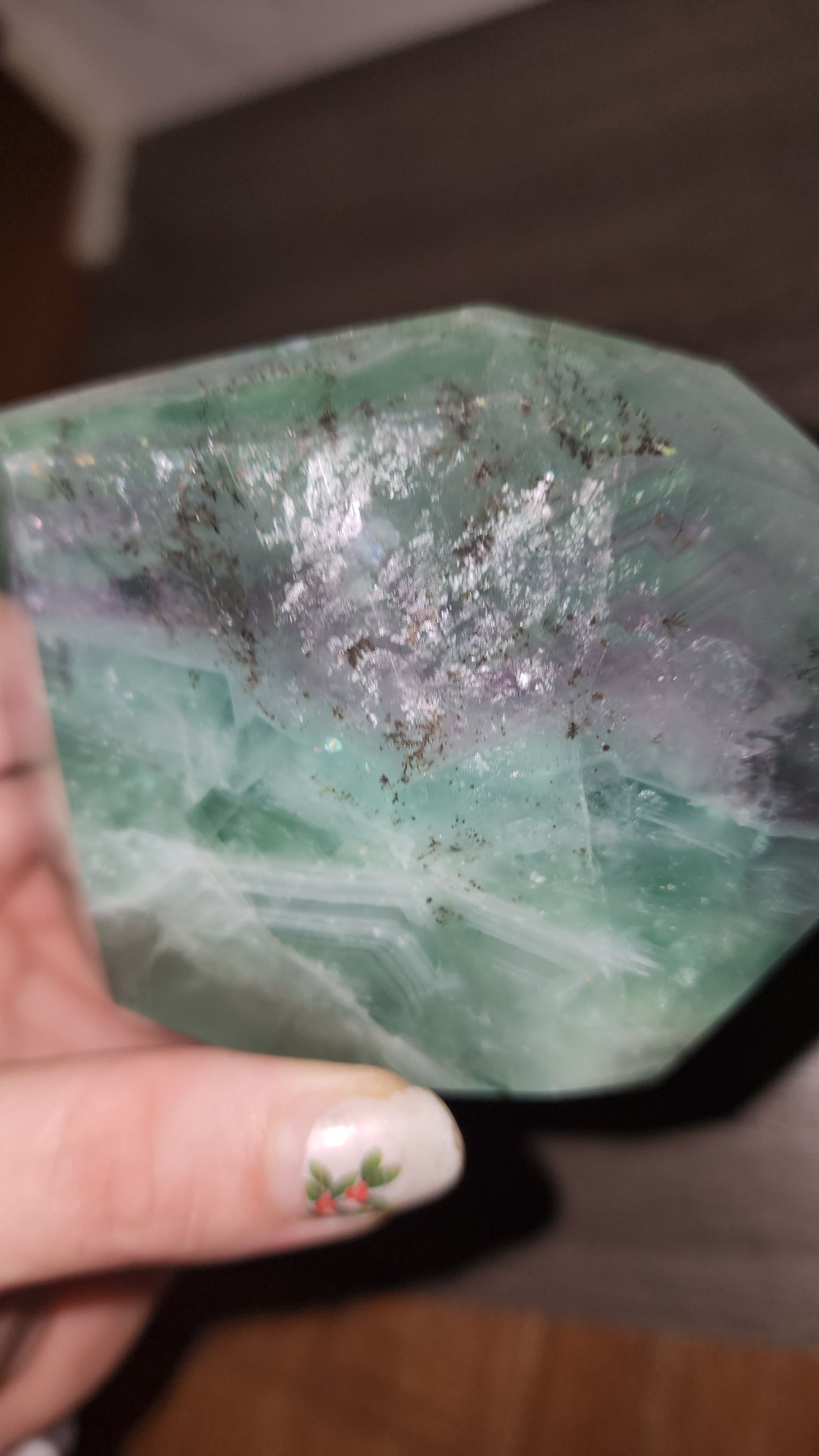 Dendritic fluorite with rainbows large