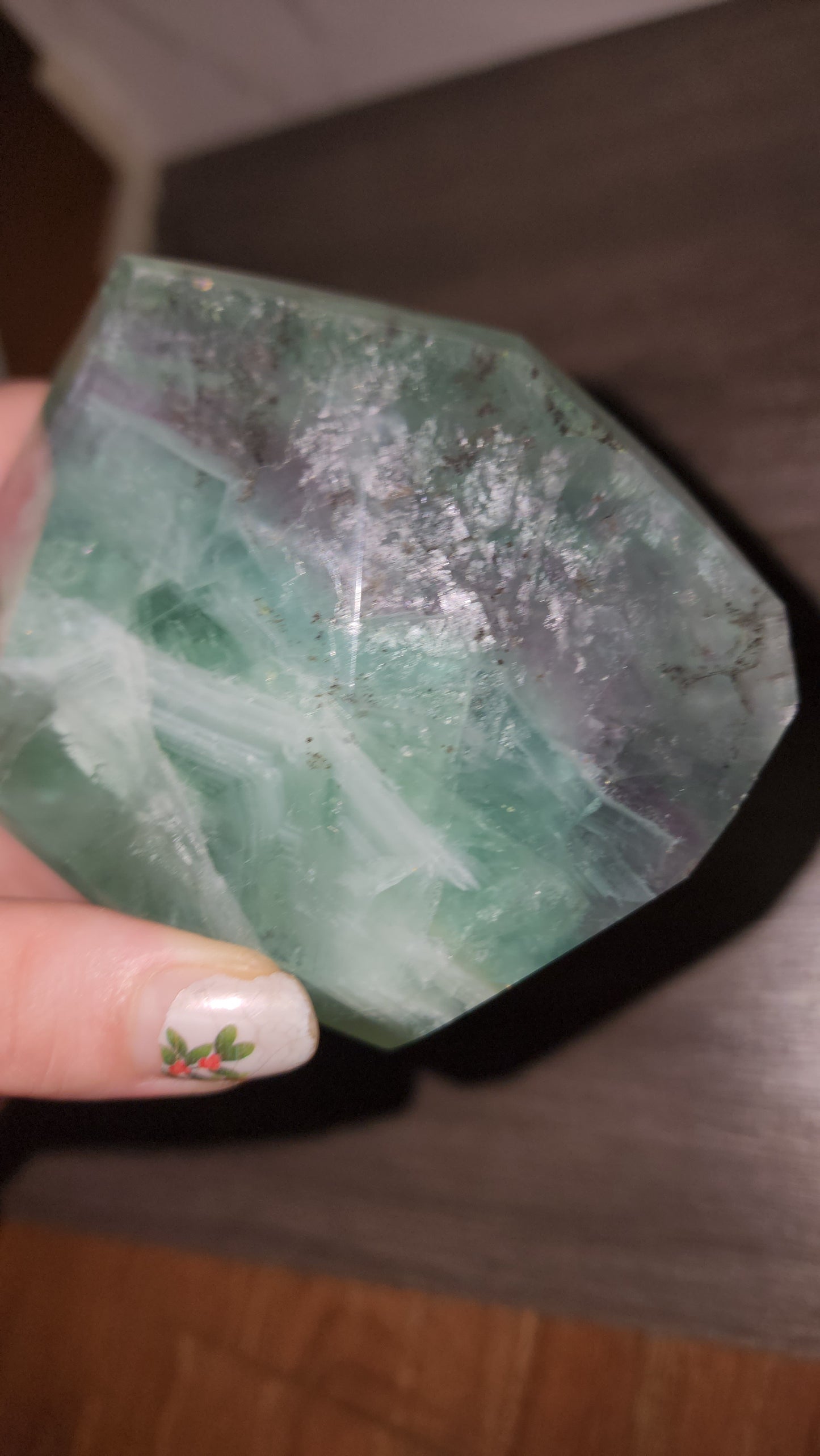 Dendritic fluorite with rainbows large