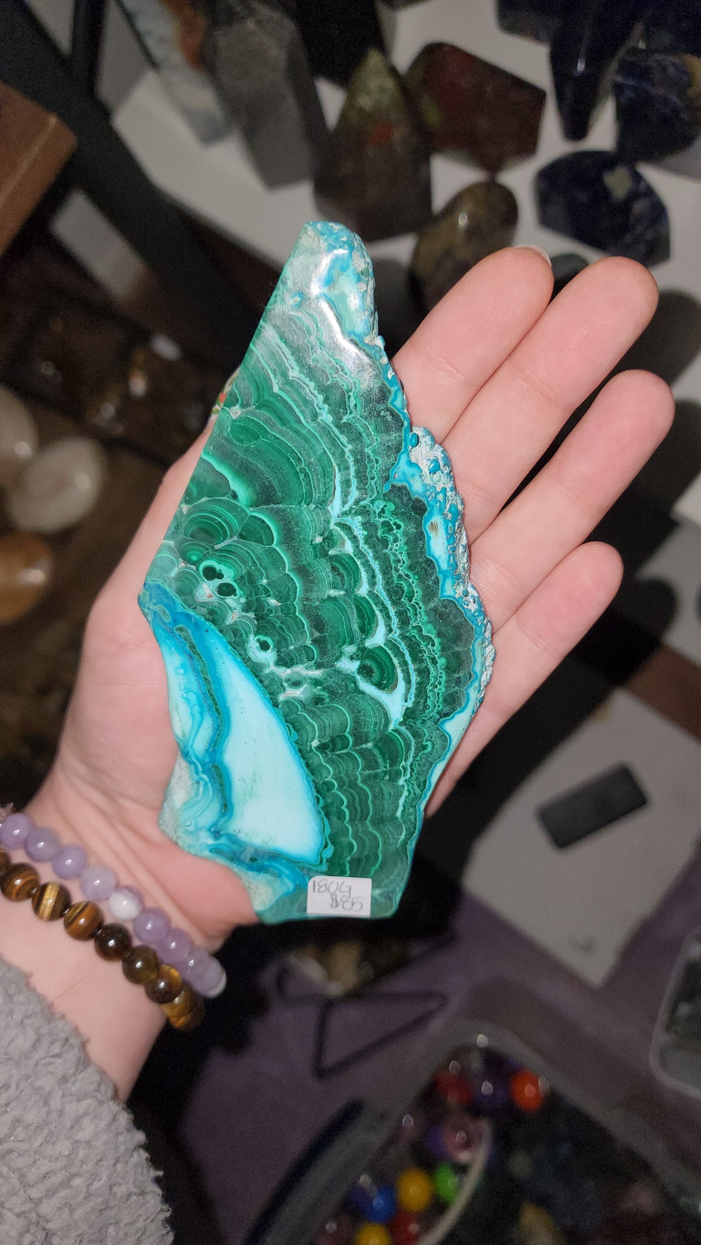 malachite and chrysocolla slice