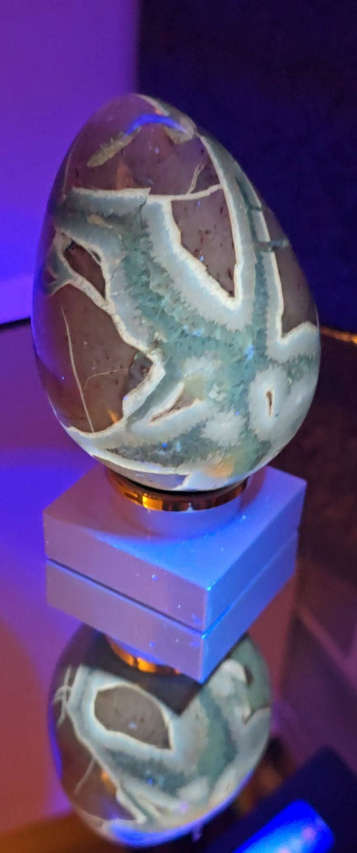 Septarian mud bubble crystal fossil polished eggs