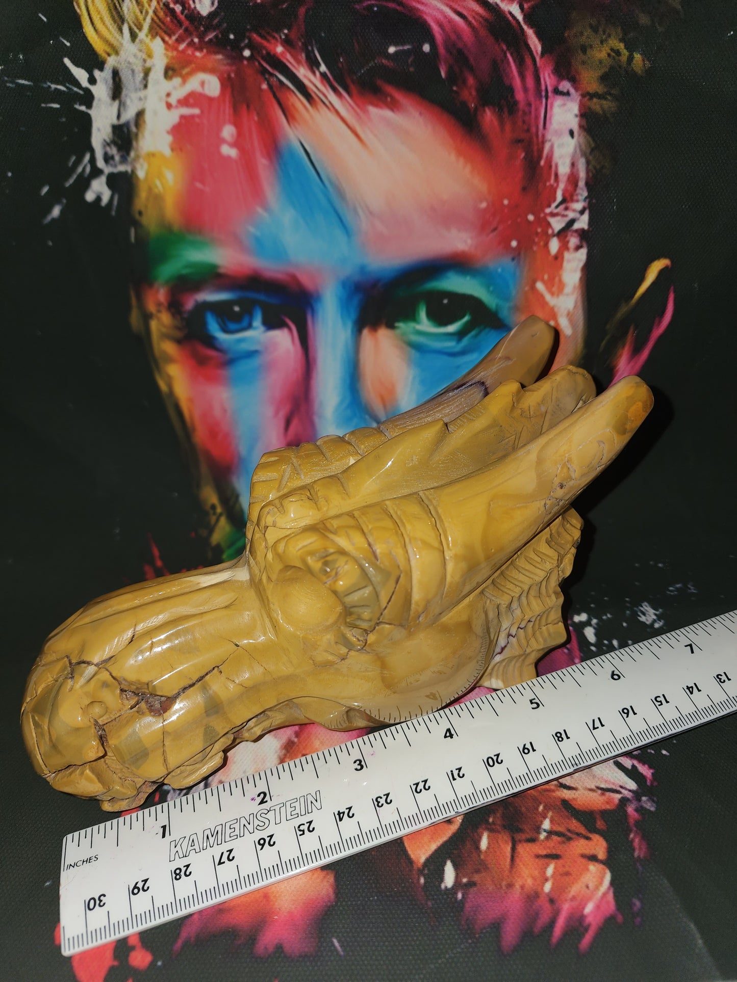 Mookaite jasper dragon head skull