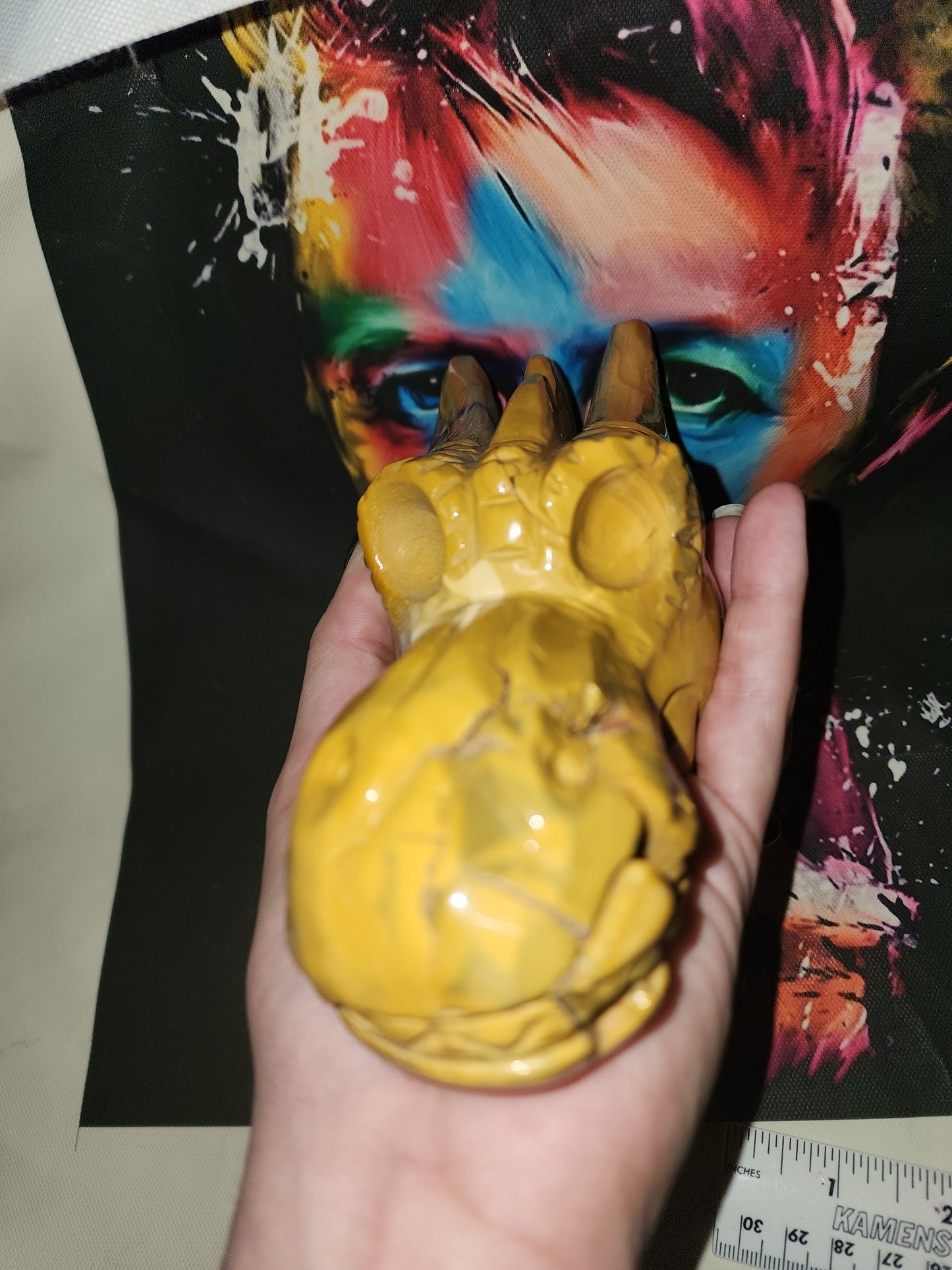 Mookaite jasper dragon head skull