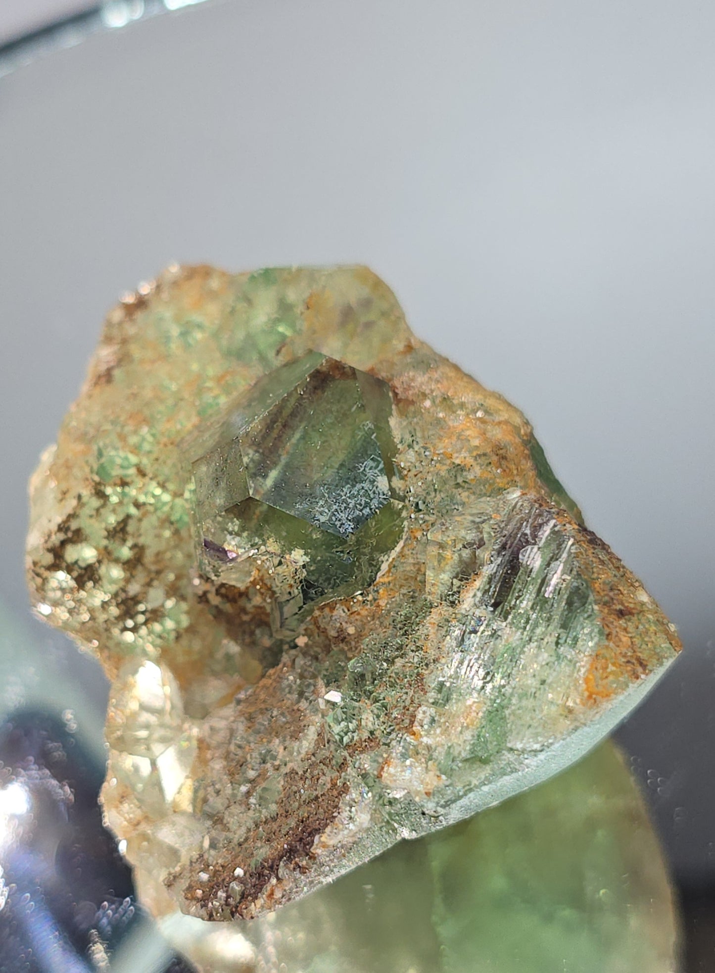 Stepped Green Fluorite  with phantoms from - Xia Yang Mine in Quanzhou, Fujian Province, China