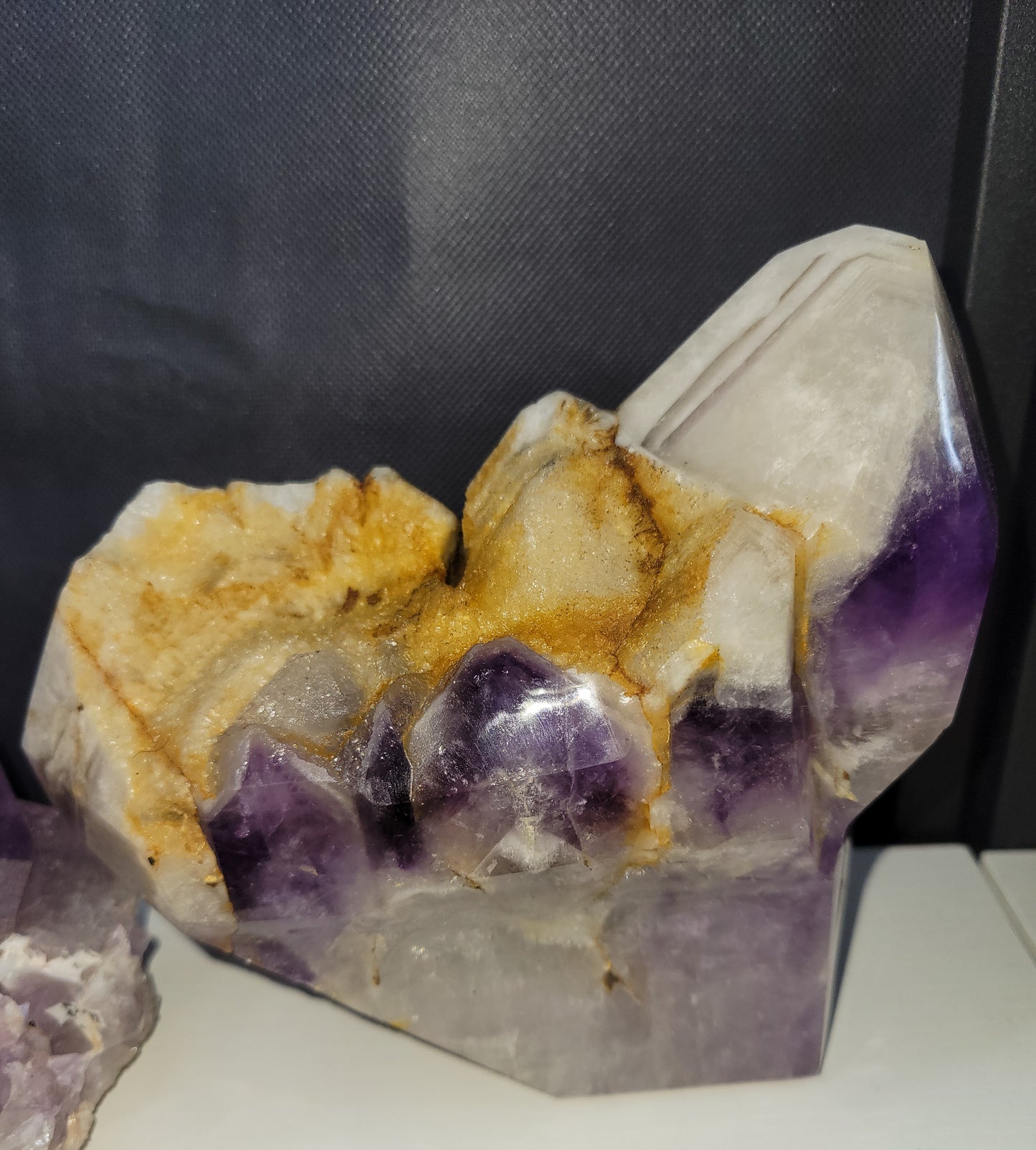 huge one of a kind White spectre on amethyst base