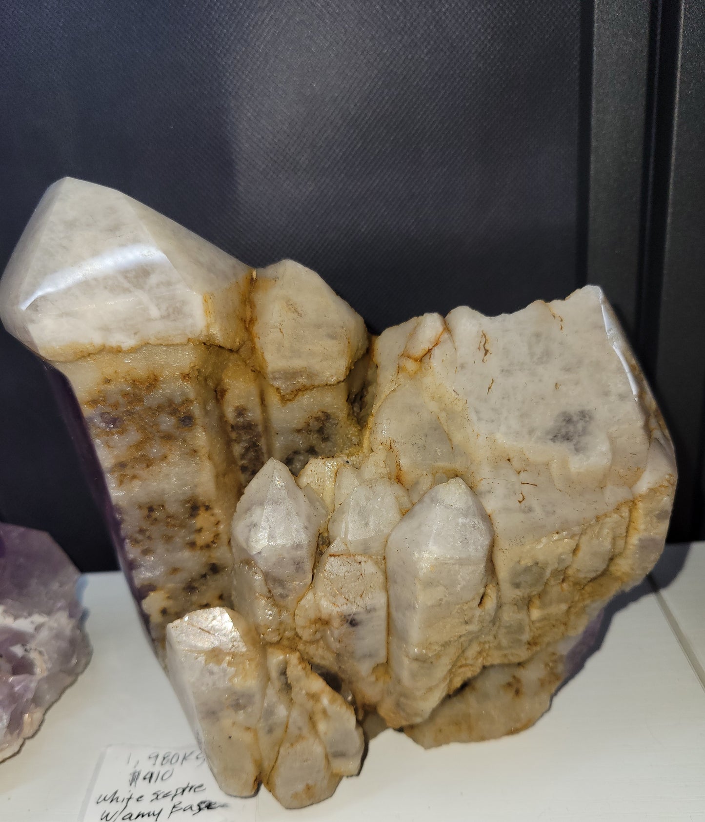 huge one of a kind White spectre on amethyst base