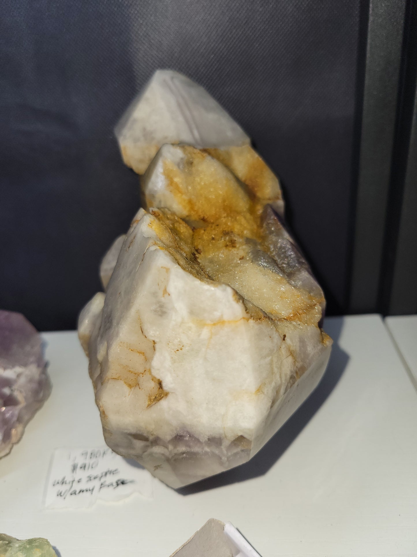 huge one of a kind White spectre on amethyst base