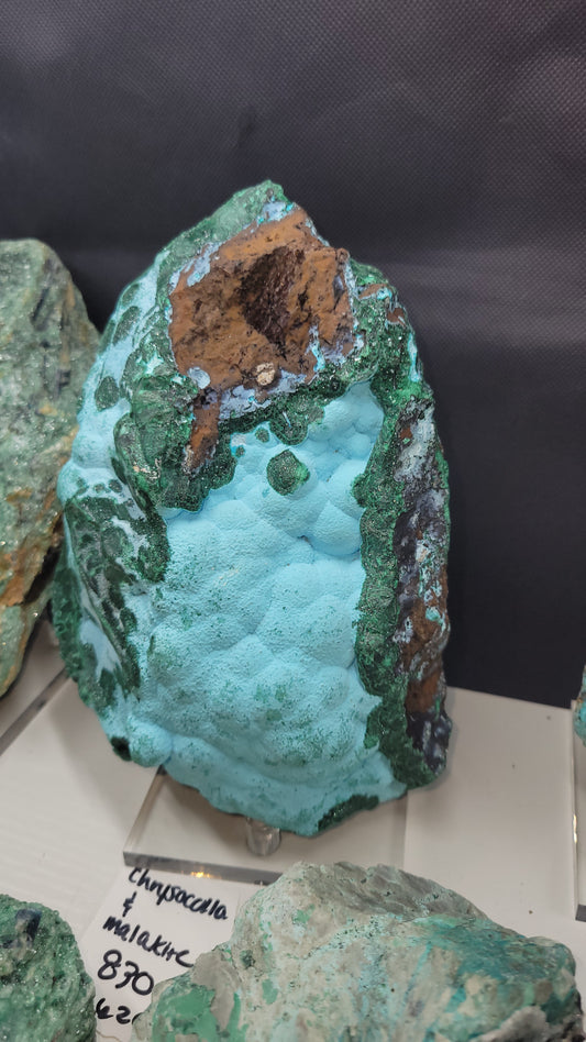 Chrysocolla and Malachite crystal museum piece
