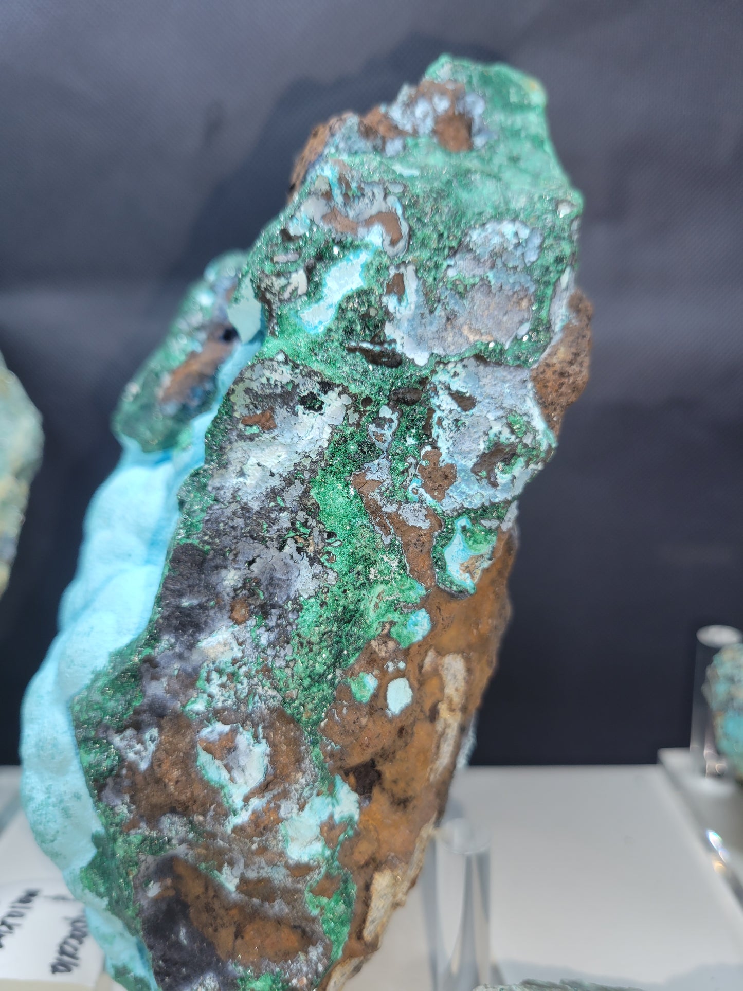 Chrysocolla and Malachite crystal museum piece