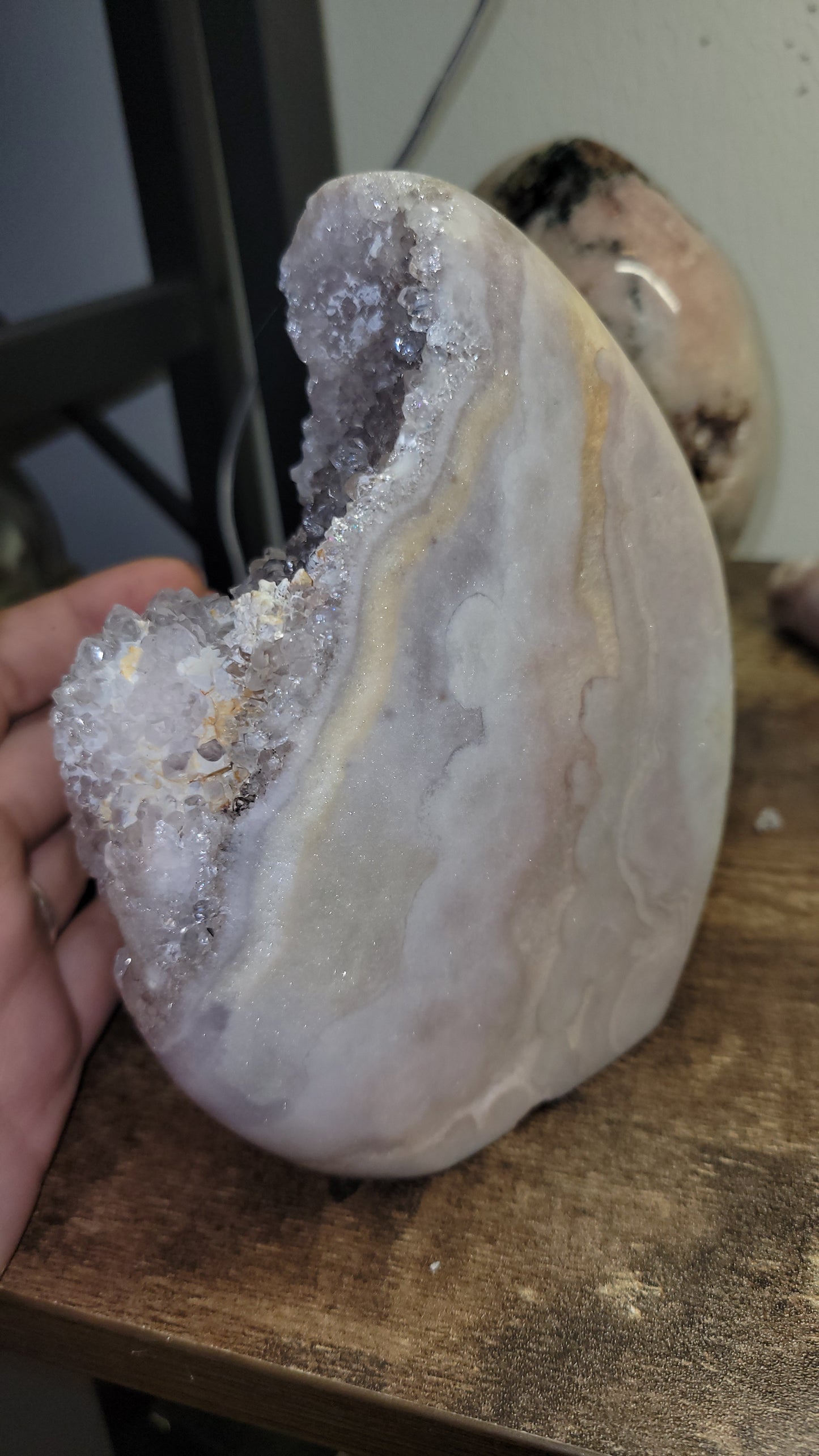 Pink amethyst freeform from Brazil