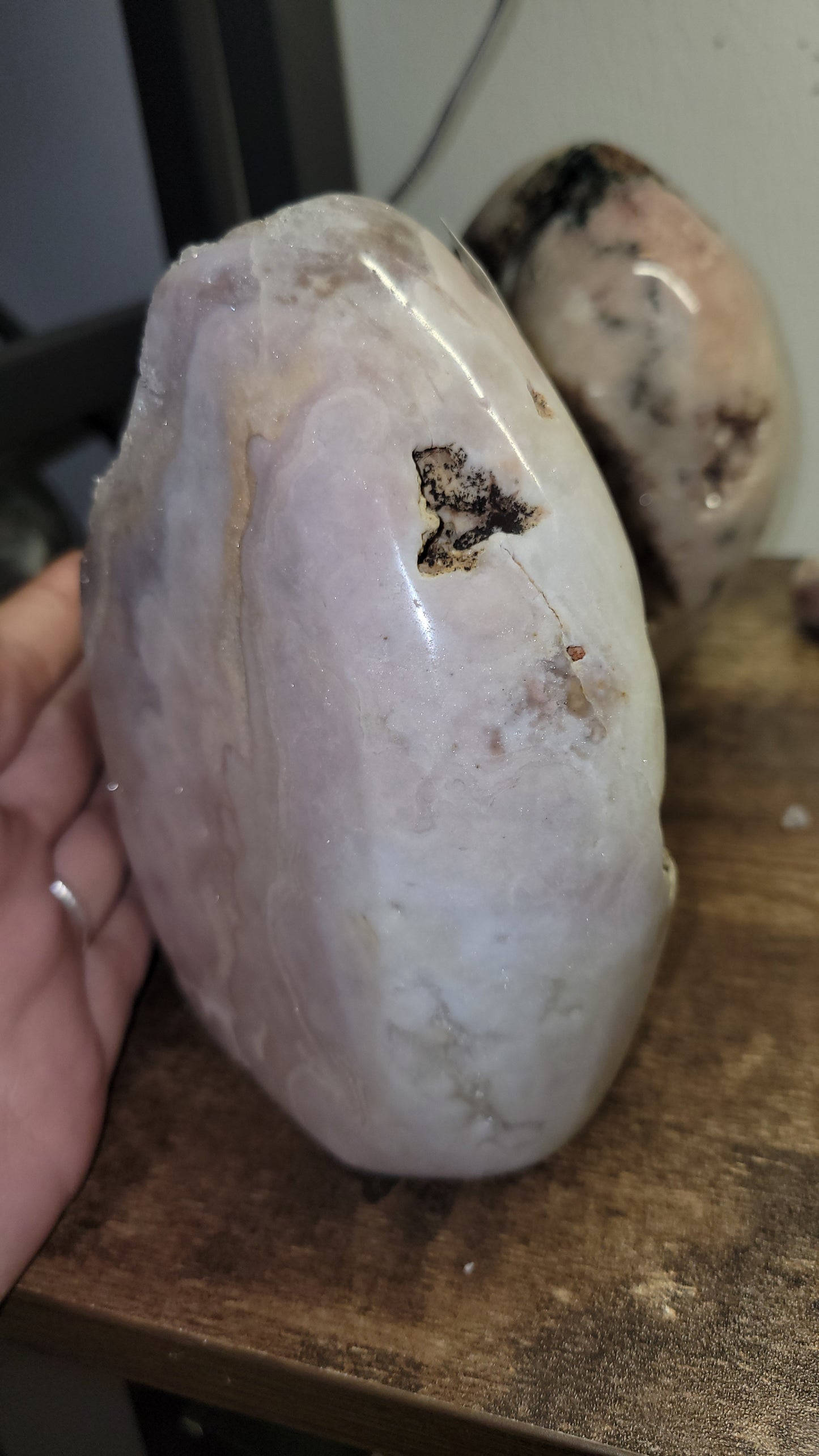 Pink amethyst freeform from Brazil