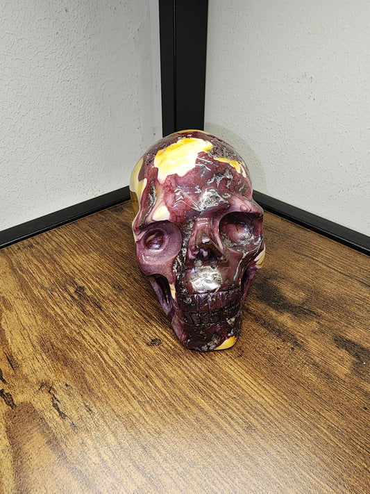 Mookaite Jasper crystal skull