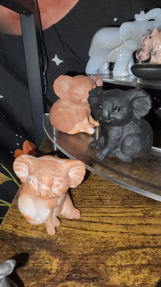 Red Jasper koala bear Crystal carving