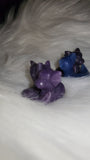 Mini hugging dragons lepidolite & blue adventurine yinyang