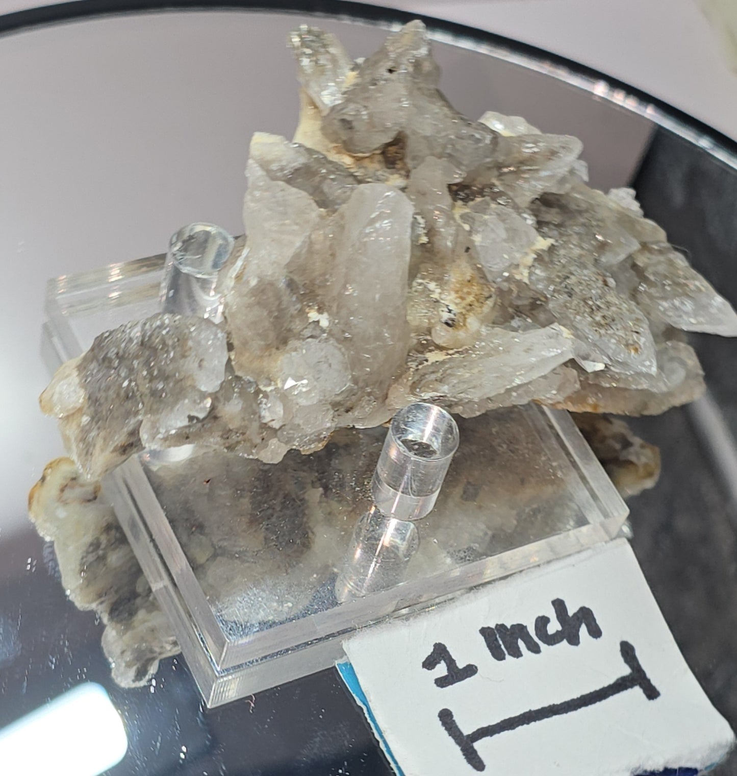 Drusy Quartz Coated Calcite (Fluorescent Peach) quartz Alberts Mountain, Lesotho- some with Phosphorescent mineral.(pseudomorph)