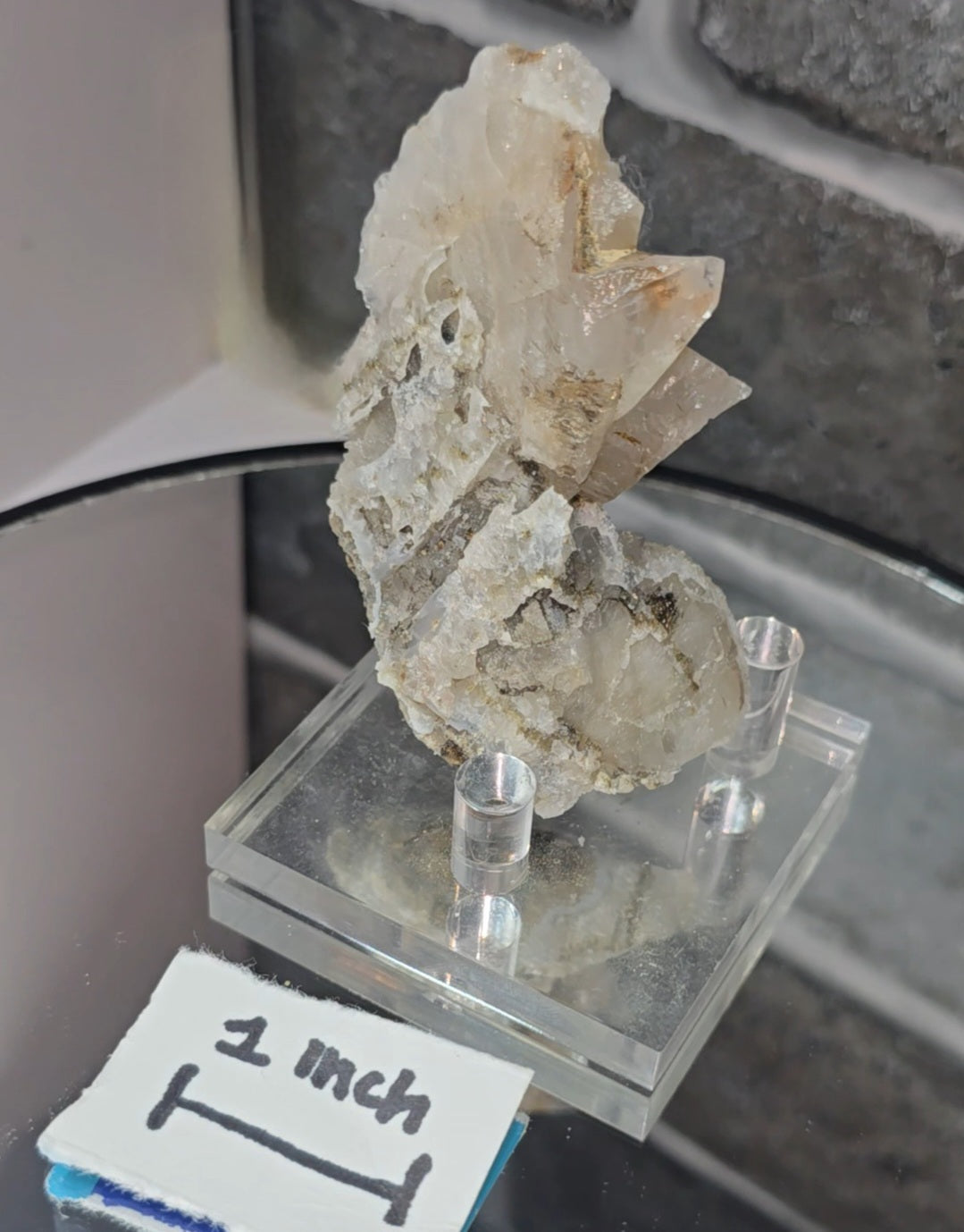 Drusy Quartz Coated Calcite (Fluorescent Peach) quartz Alberts Mountain, Lesotho- some with Phosphorescent mineral.(pseudomorph)