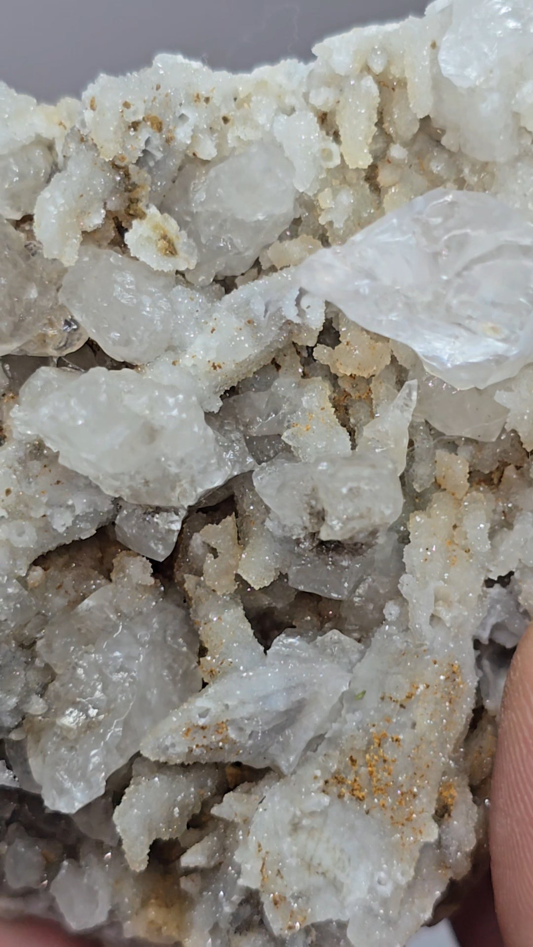 Drusy Quartz Coated Calcite (Fluorescent Peach) quartz Alberts Mountain, Lesotho- some with Phosphorescent mineral.(pseudomorph)