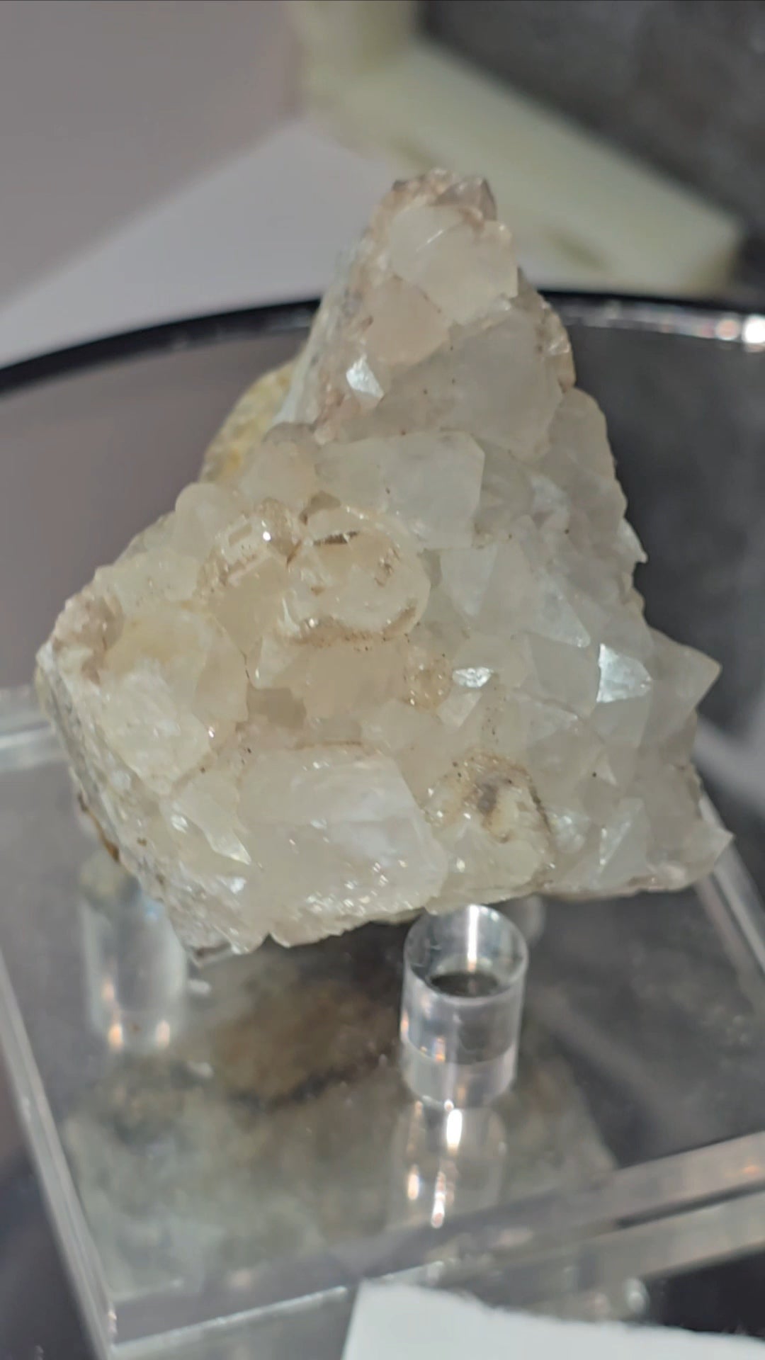 Drusy Quartz Coated Calcite (Fluorescent Peach) quartz Alberts Mountain, Lesotho- some with Phosphorescent mineral.(pseudomorph)