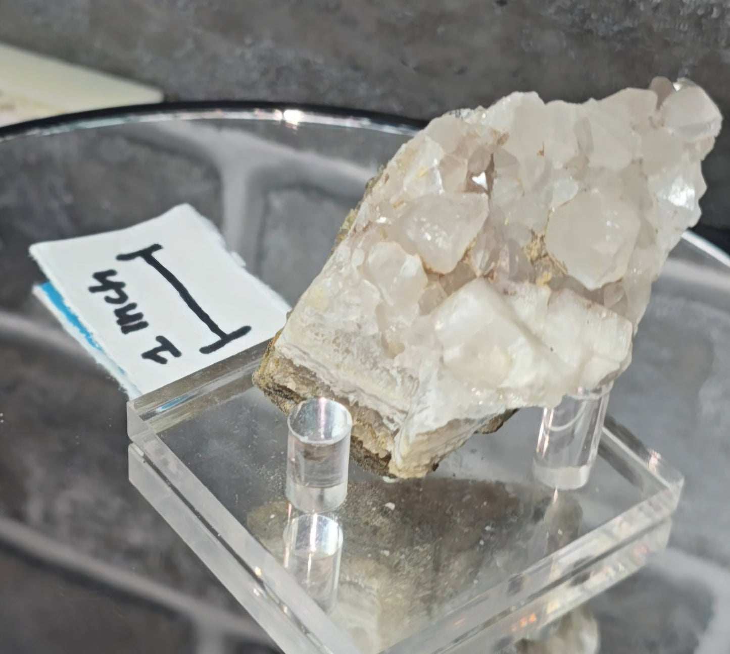 Drusy Quartz Coated Calcite (Fluorescent Peach) quartz Alberts Mountain, Lesotho- some with Phosphorescent mineral.(pseudomorph)