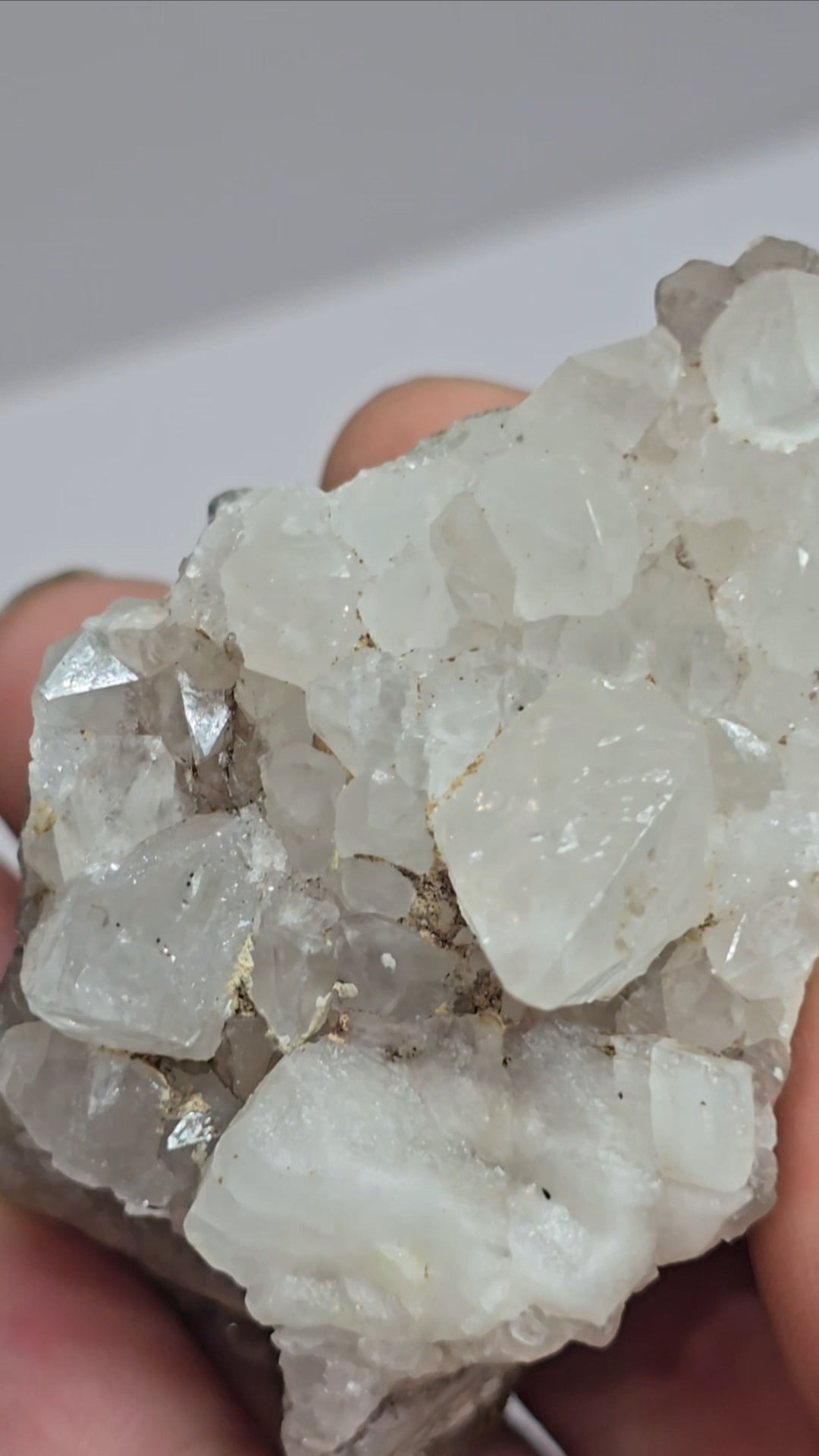 Drusy Quartz Coated Calcite (Fluorescent Peach) quartz Alberts Mountain, Lesotho- some with Phosphorescent mineral.(pseudomorph)