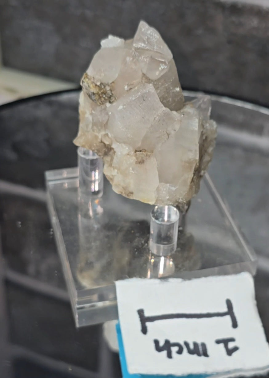 Drusy Quartz Coated Calcite (Fluorescent Peach) quartz Alberts Mountain, Lesotho- some with Phosphorescent mineral.(pseudomorph)