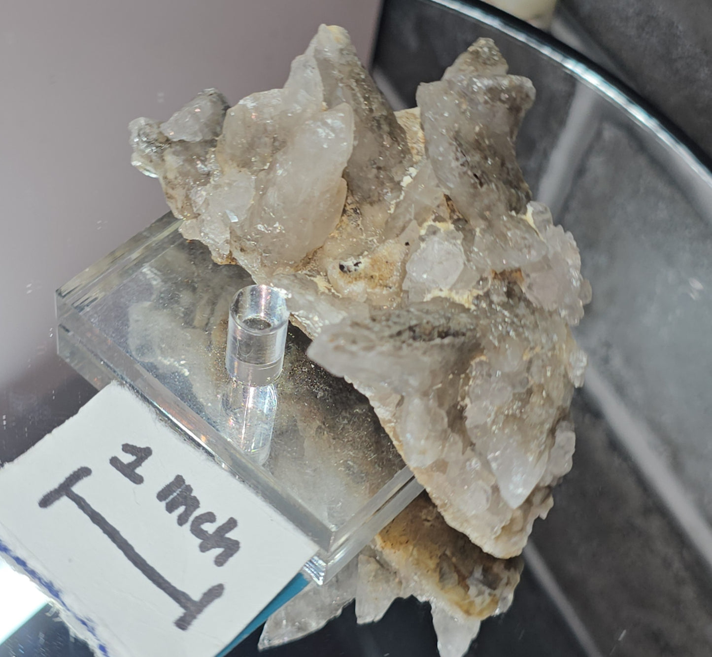 Drusy Quartz Coated Calcite (Fluorescent Peach) quartz Alberts Mountain, Lesotho- some with Phosphorescent mineral.(pseudomorph)