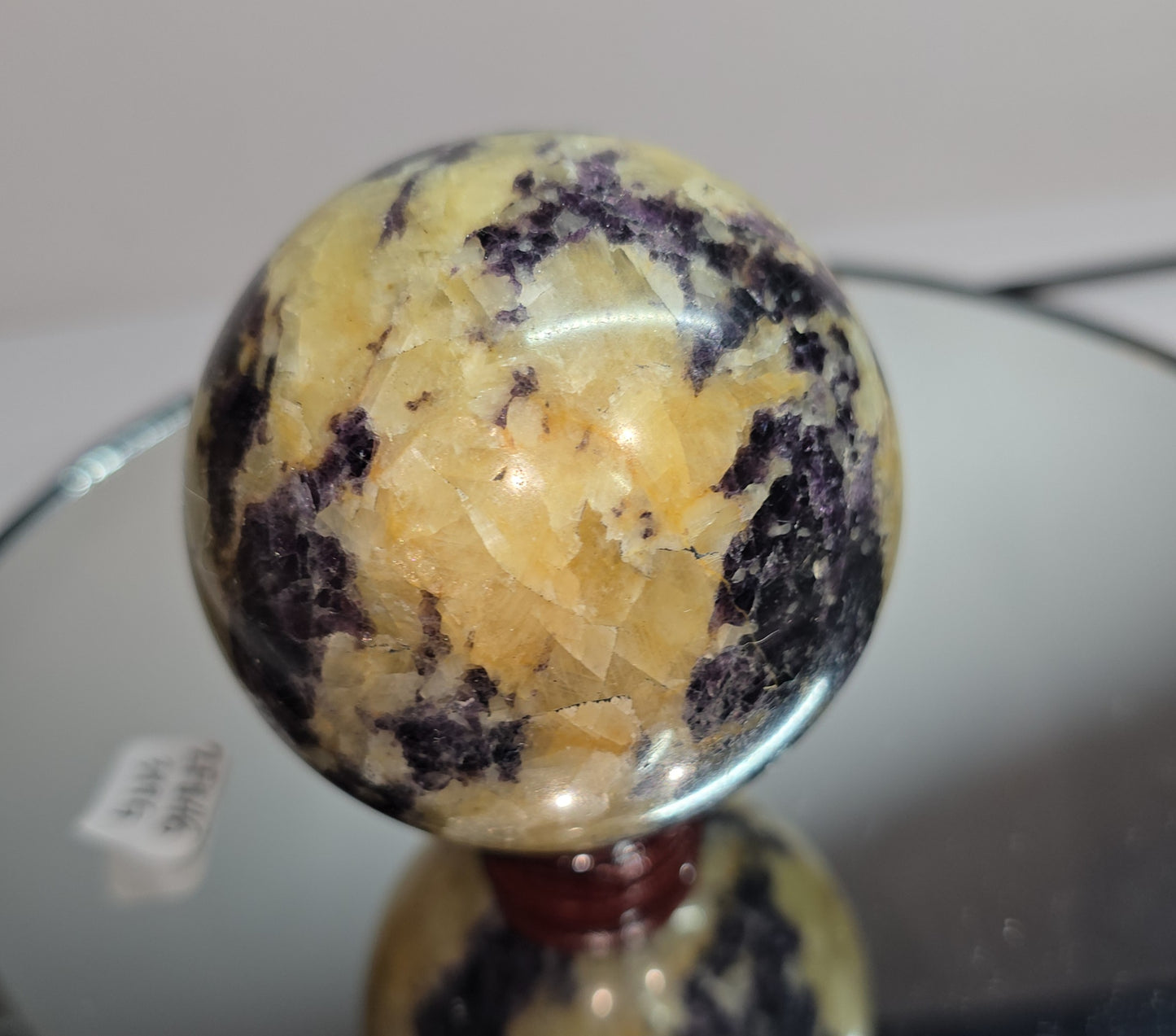 Purple fluorite in yellow/ orange calcite "Purple haze" spheres