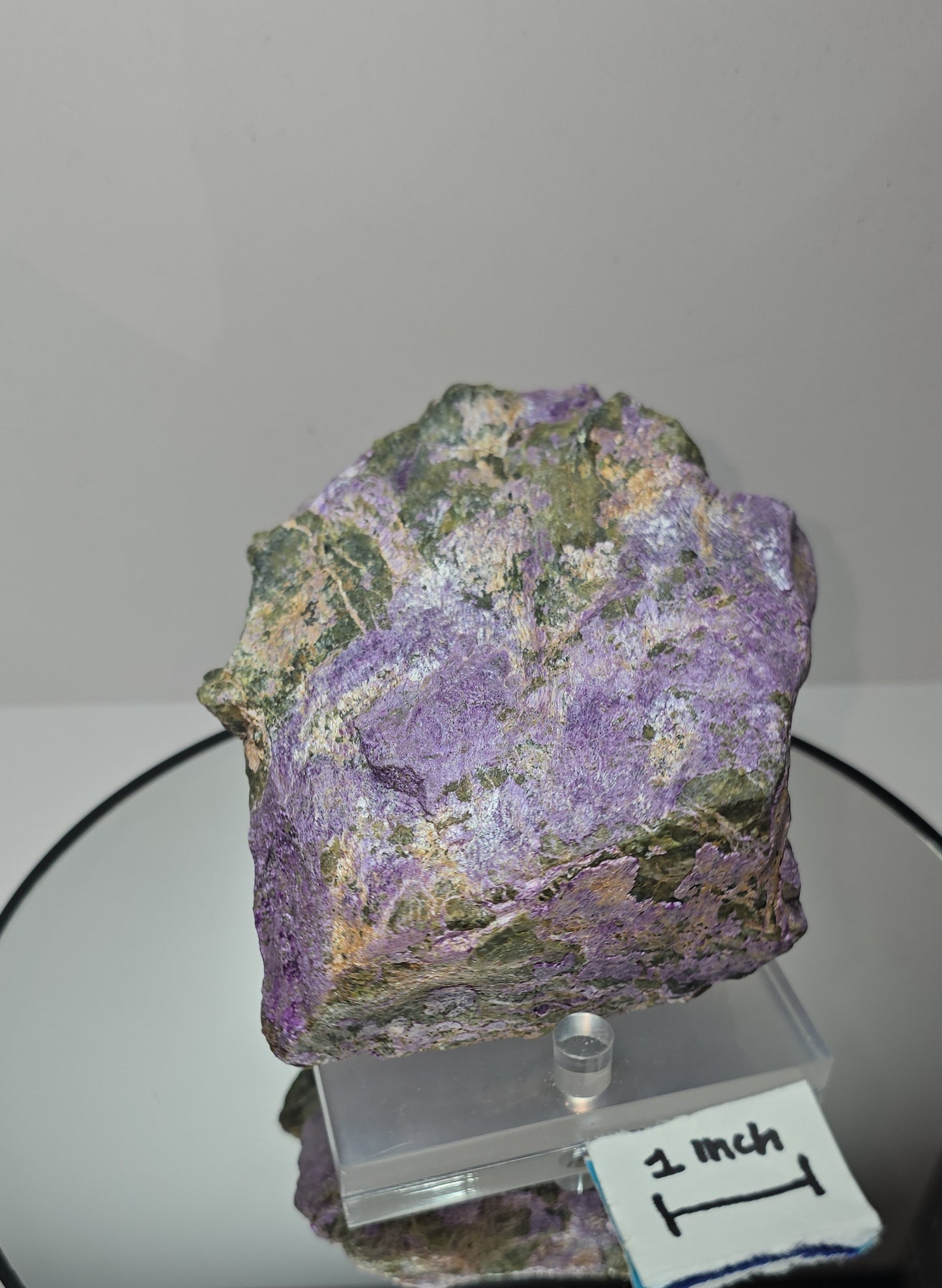 Purple Stichtite & Green Serpentine specimen. From Barberton, South Africa. Raw purple and green.