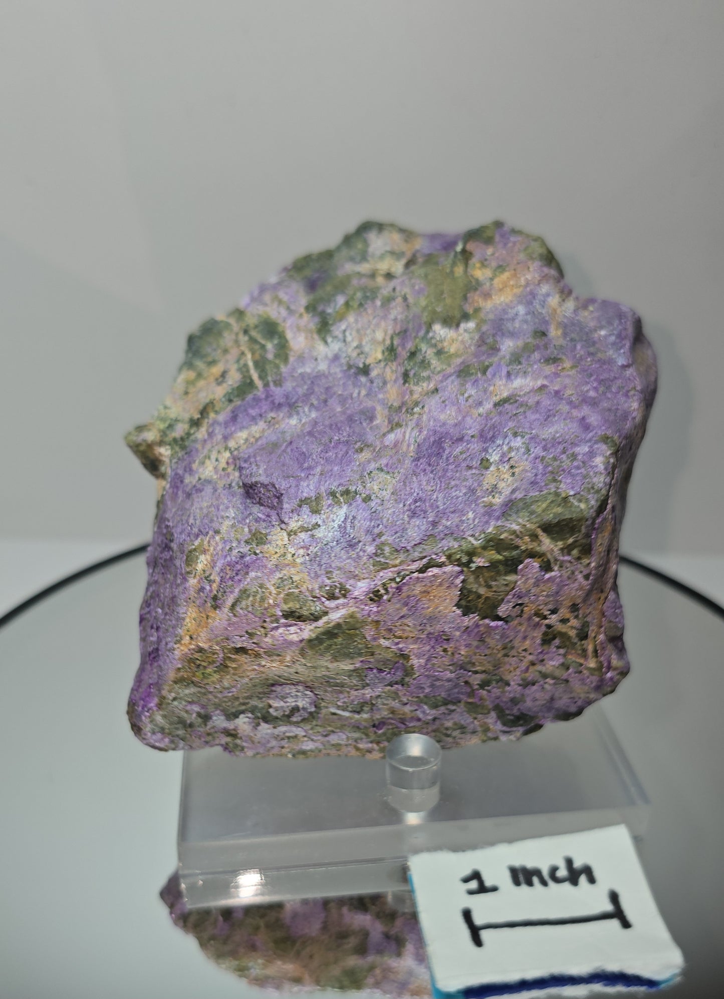 Purple Stichtite & Green Serpentine specimen. From Barberton, South Africa. Raw purple and green.