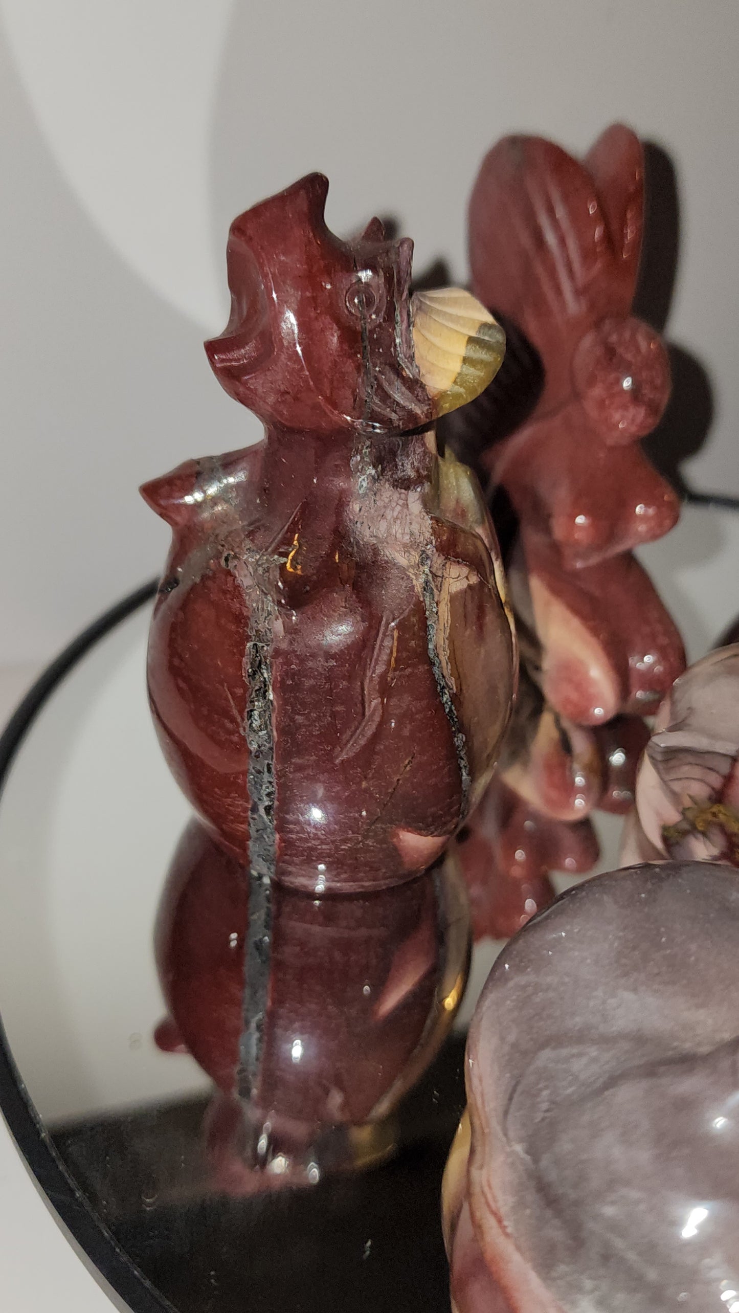 Mookaite carvings